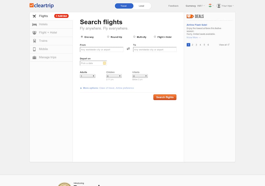 Cleartrip screenshot