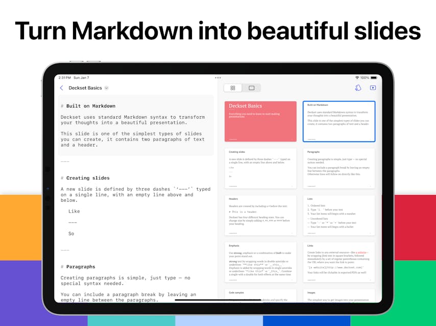 Deckset screenshot