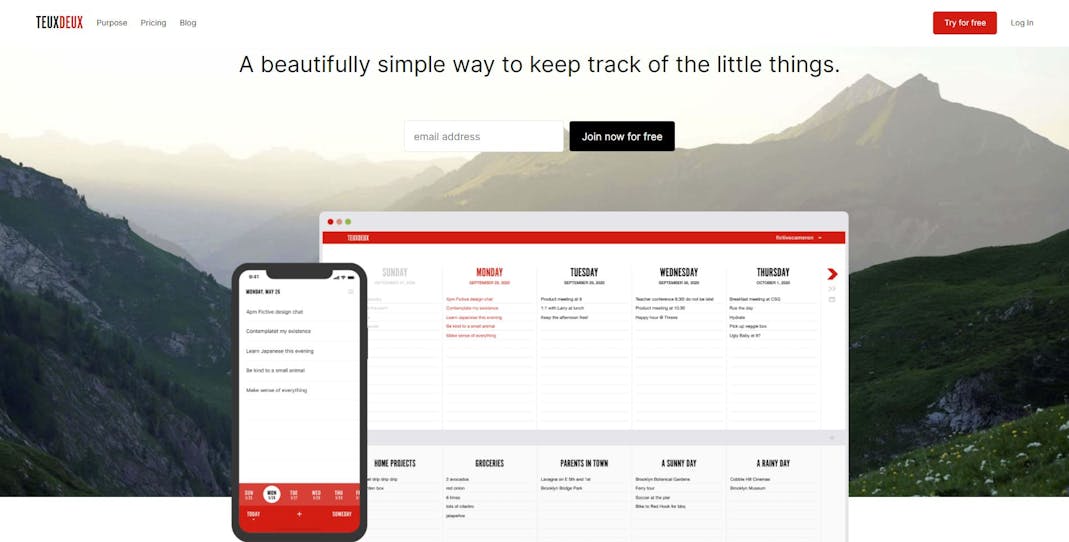 TeuxDeux screenshot