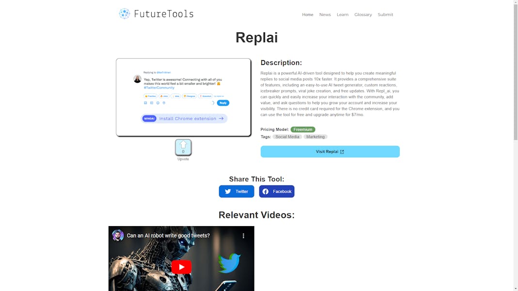 FutureTools.io screenshot