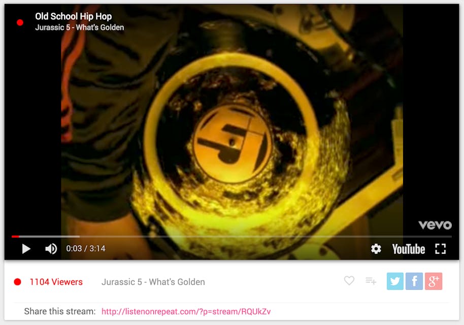 ListenOnRepeat screenshot