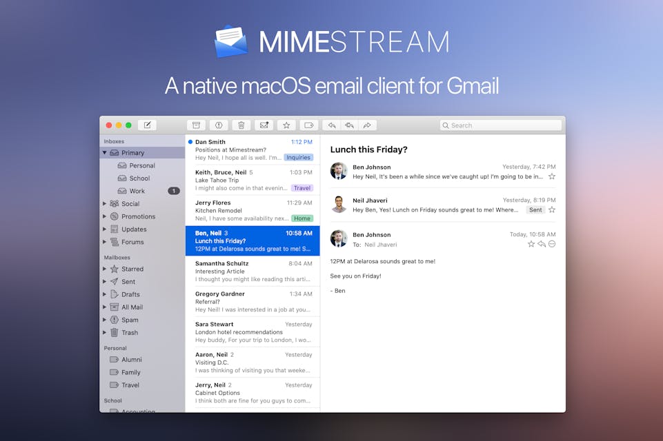 Mimestream screenshot