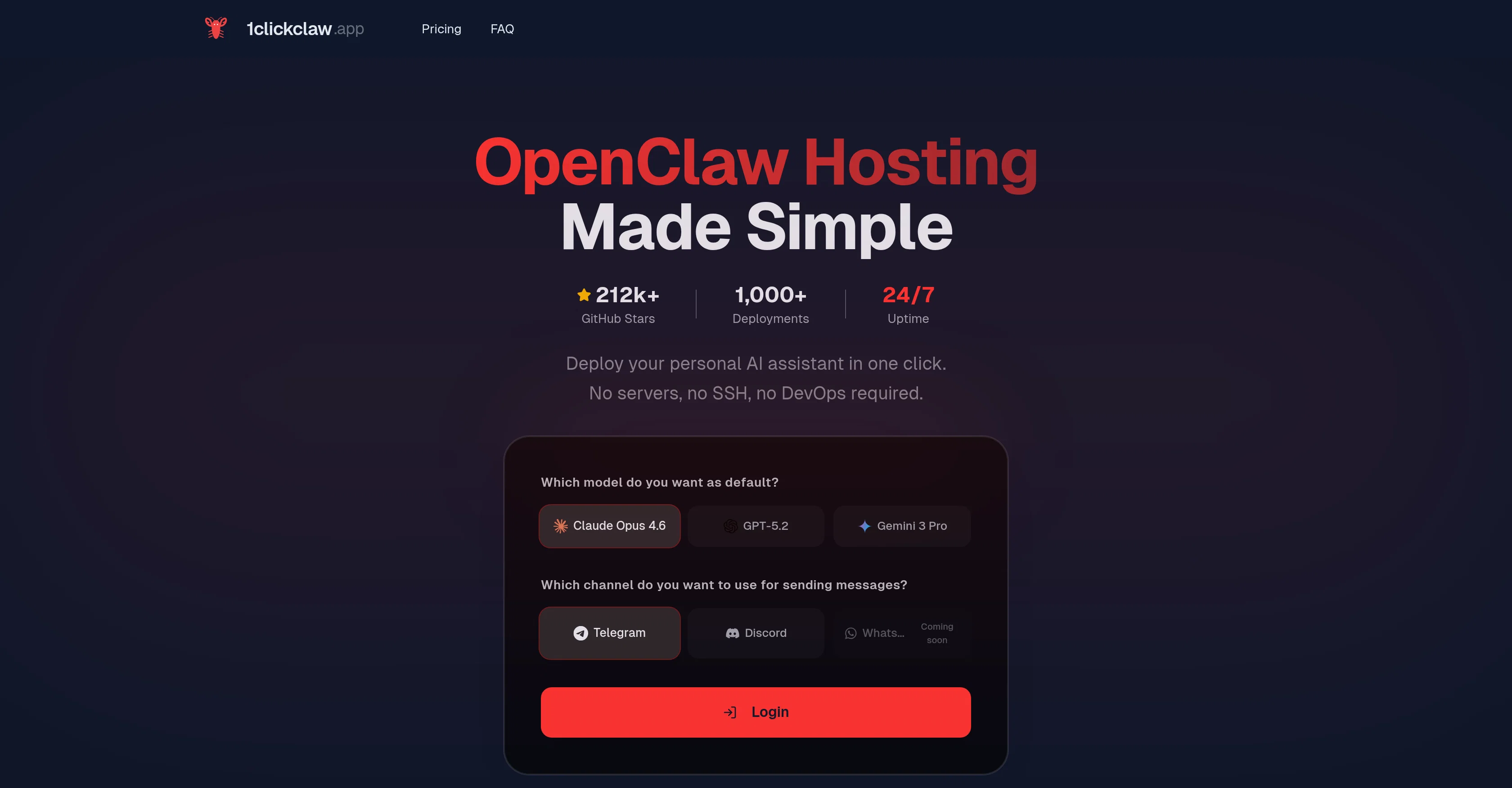 1ClickClaw screenshot