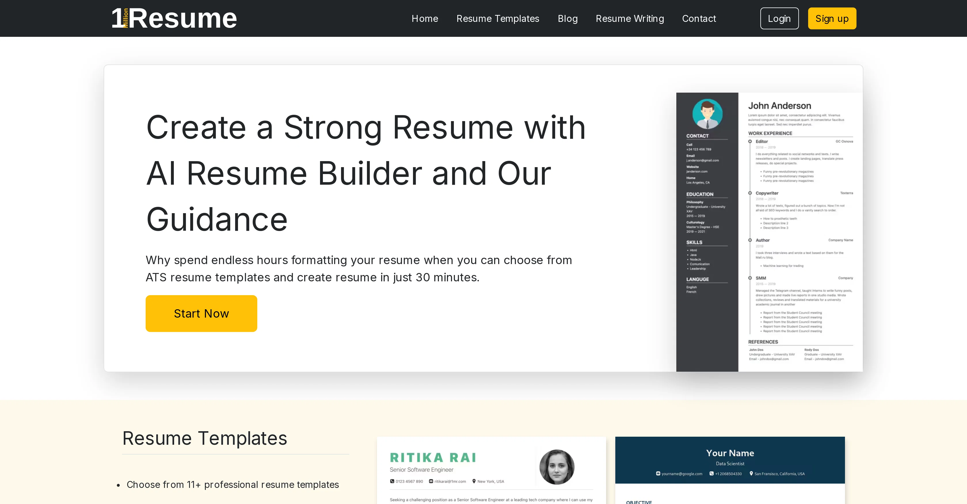 1MillionResume screenshot