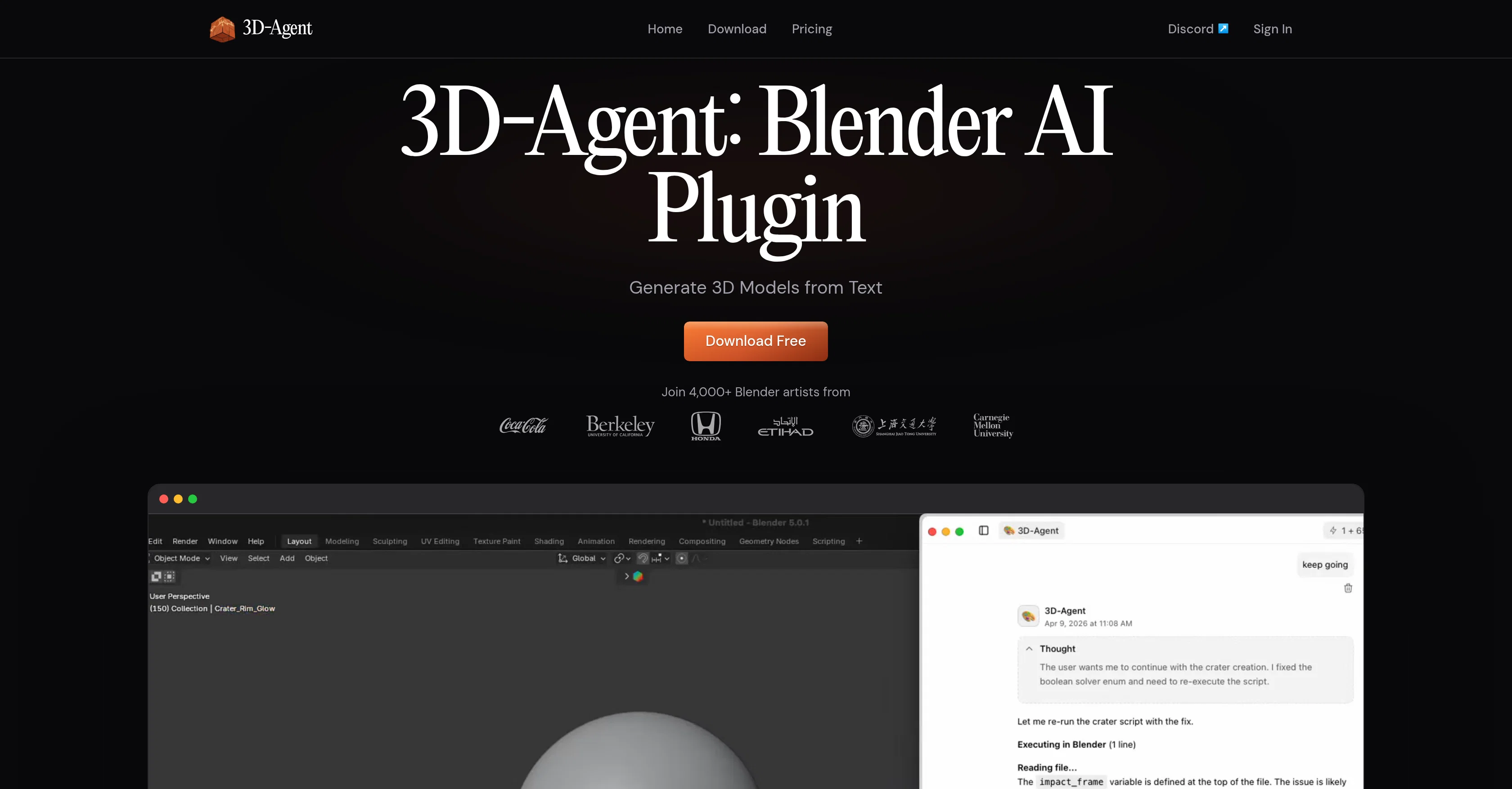 3D-Agent: Blender AI Plugin screenshot