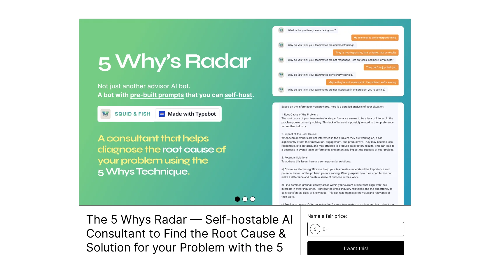 5 Whys Radar screenshot