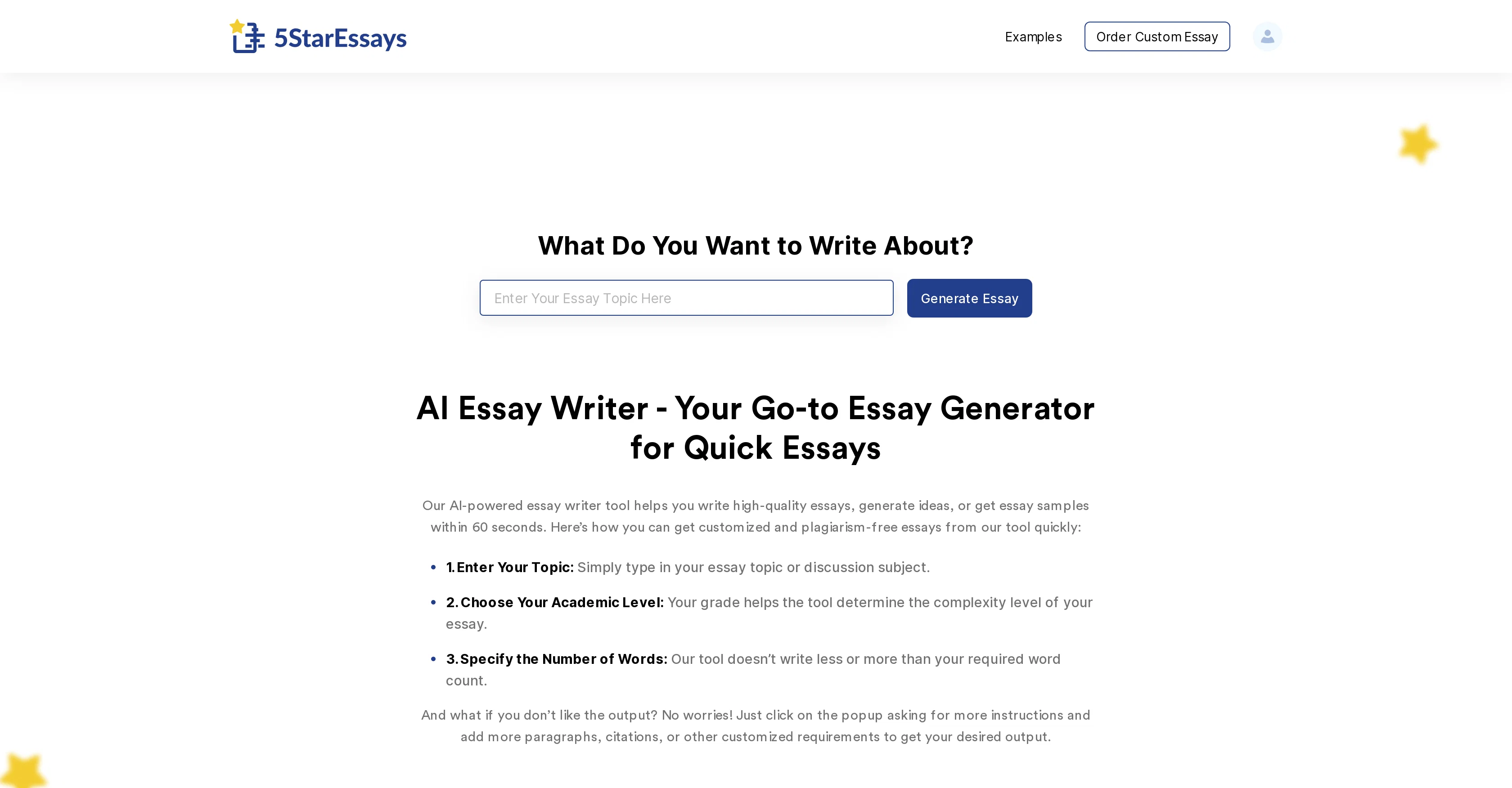 5StarEssays AI Essay Writer screenshot