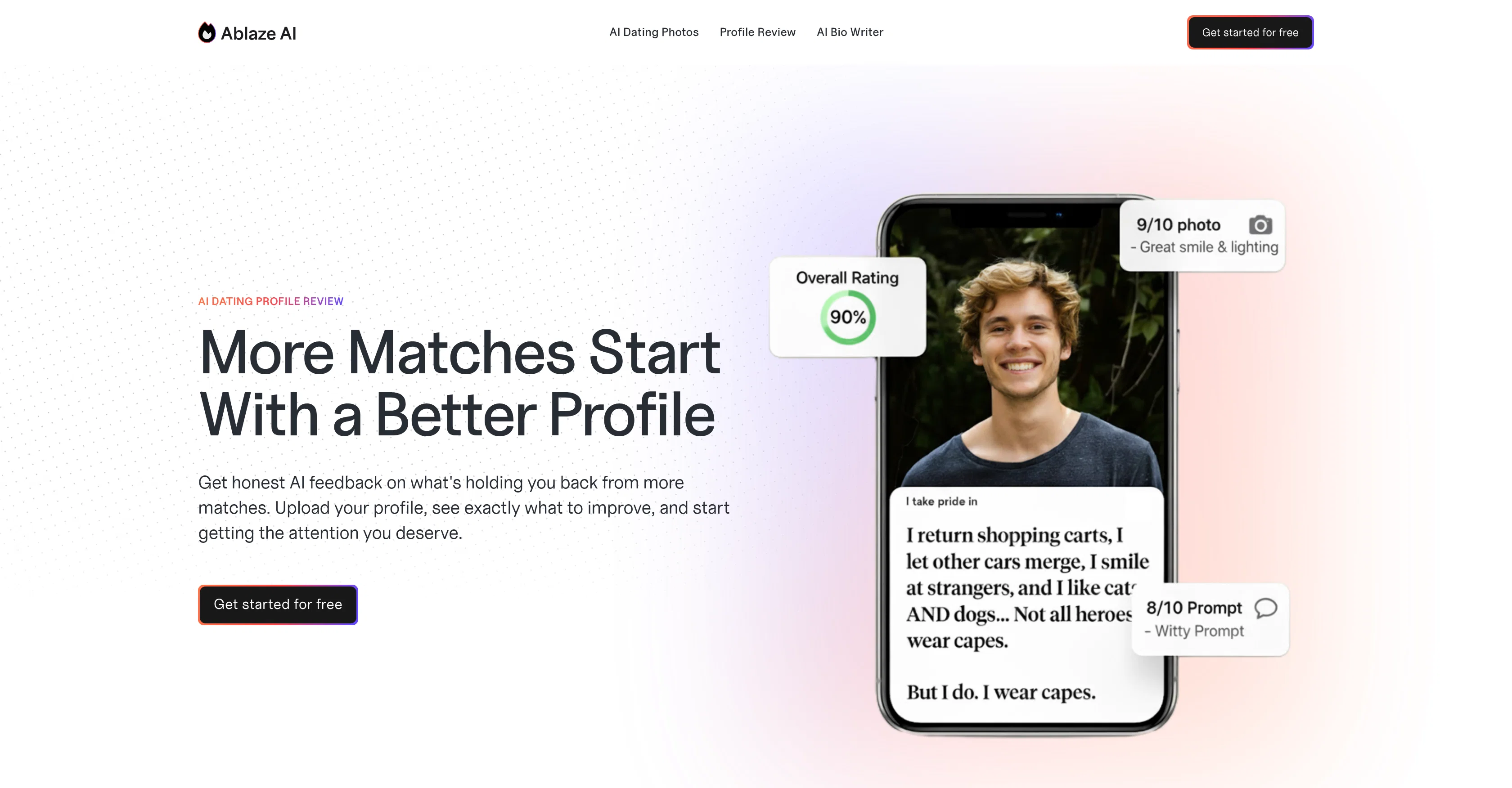 Ablaze AI Dating Profile Review screenshot