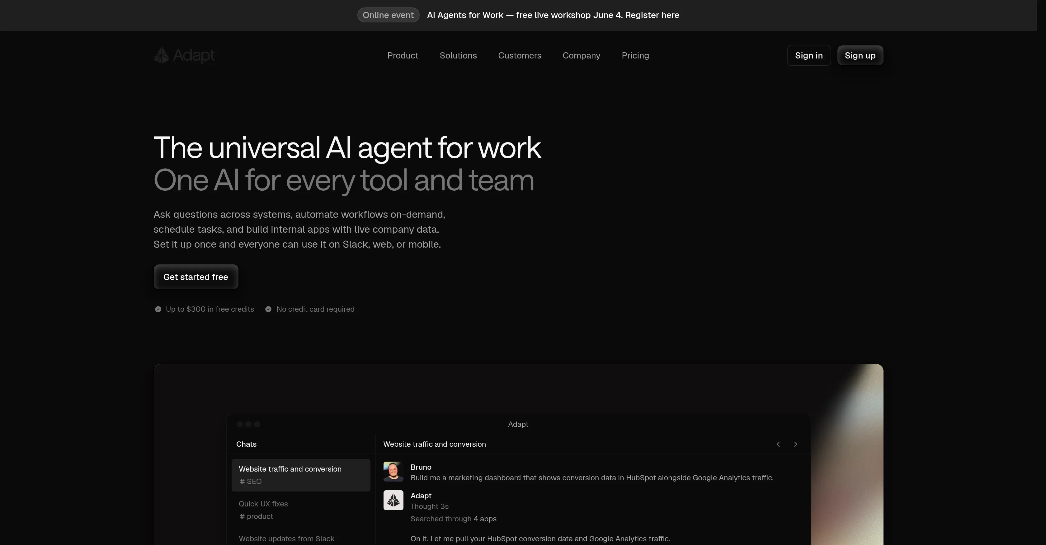 Adapt screenshot