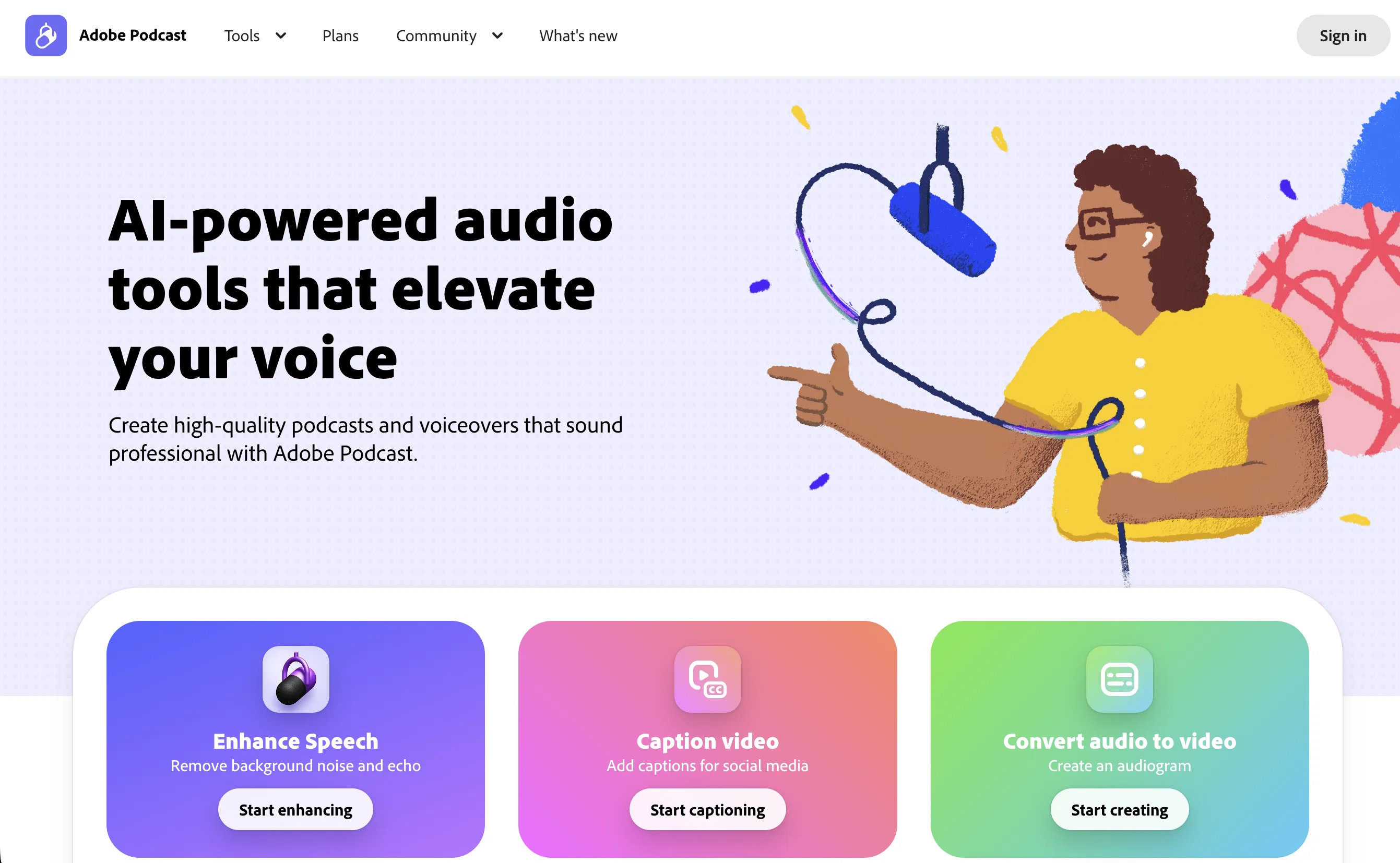 Adobe Podcast screenshot