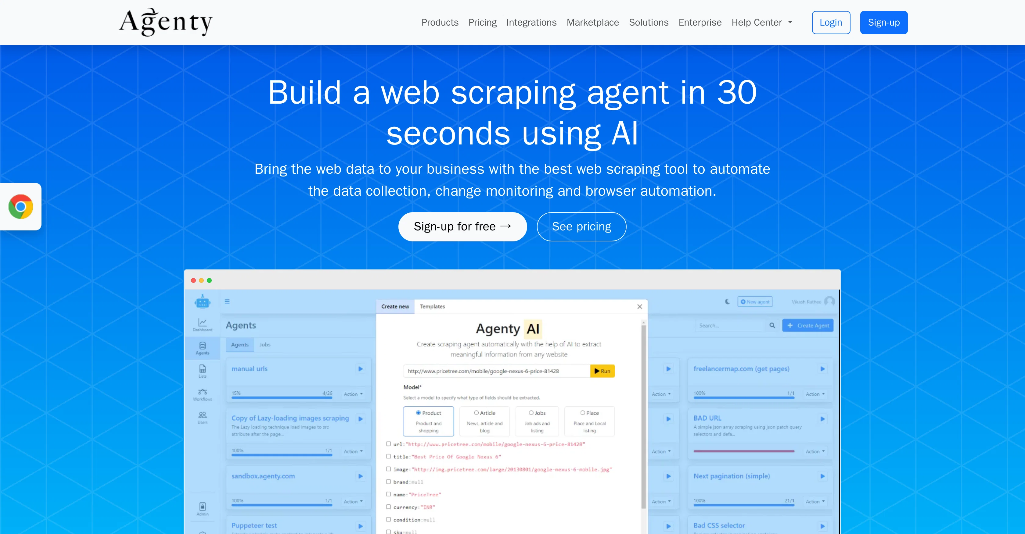 Agenty screenshot