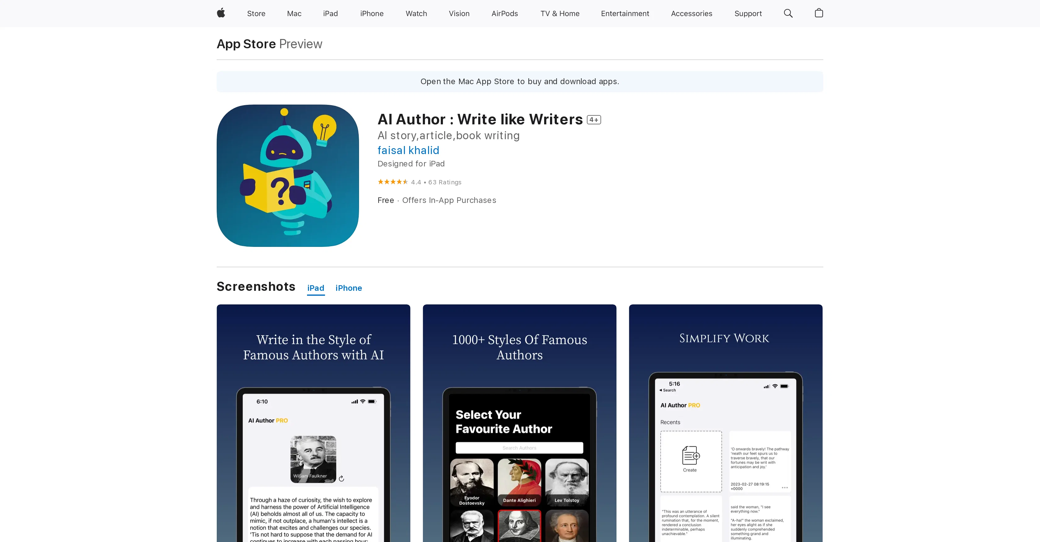 AI Author screenshot