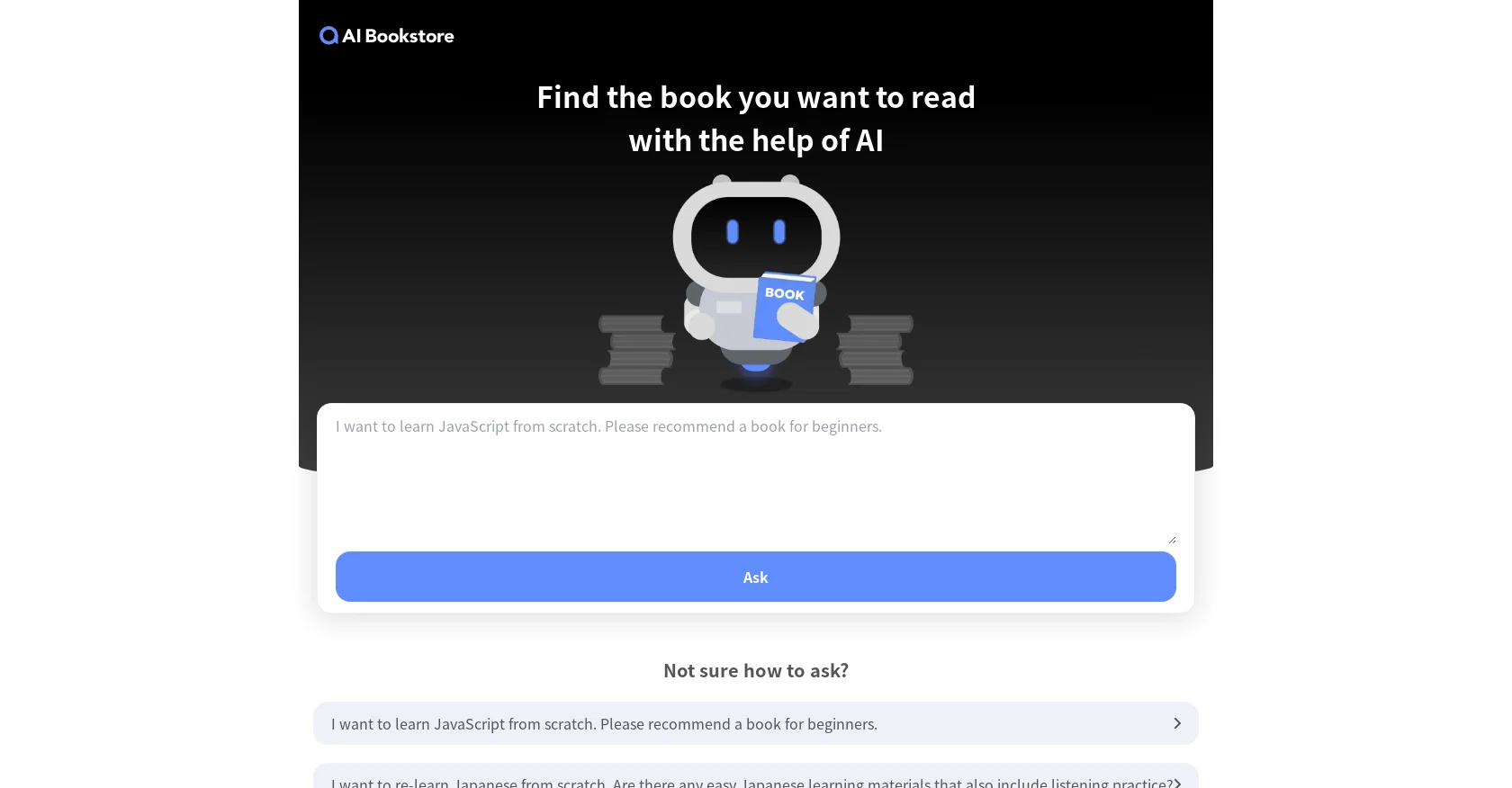 AI Bookstore screenshot