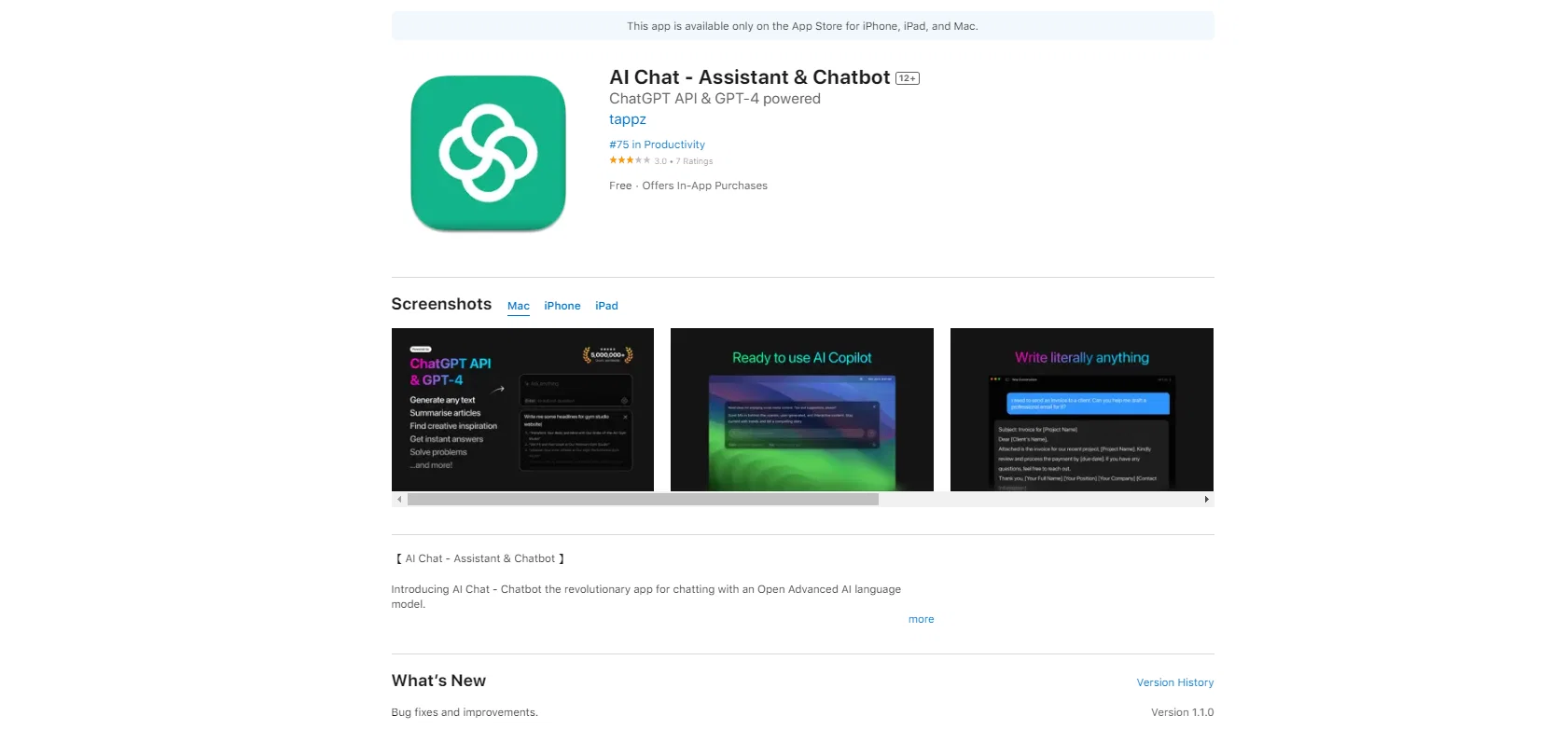 AI Chat screenshot