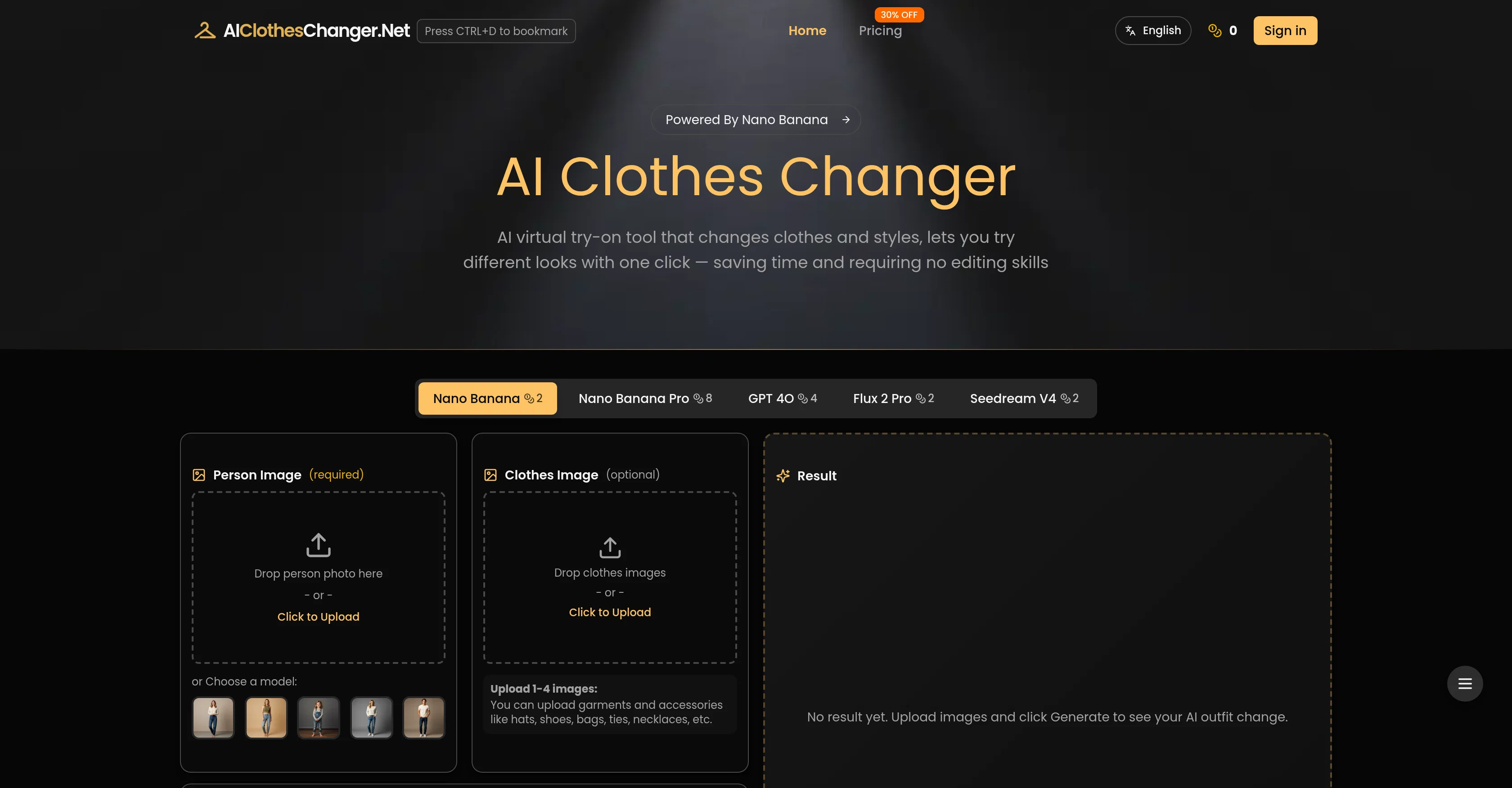 AI Clothes Changer.net screenshot