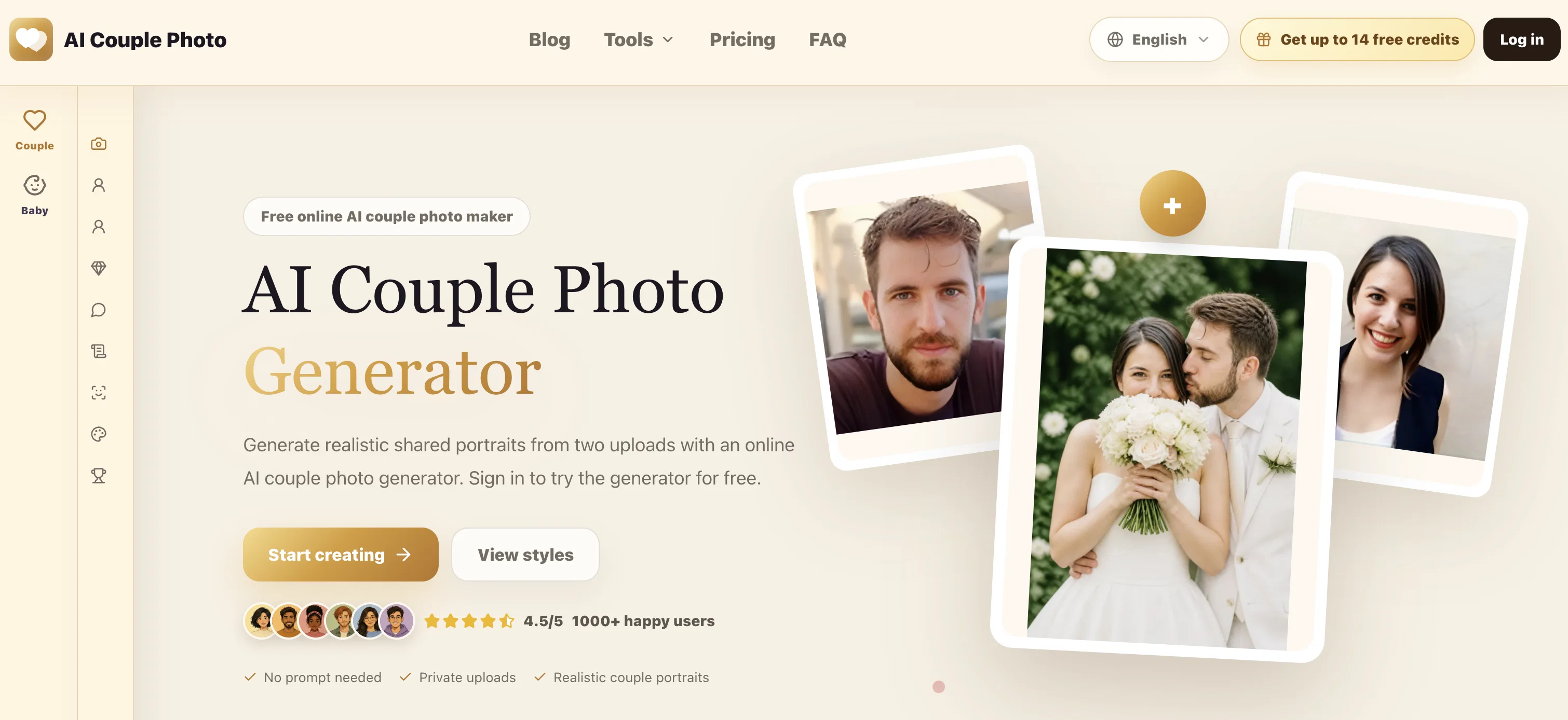 AI CouplePhoto.com screenshot