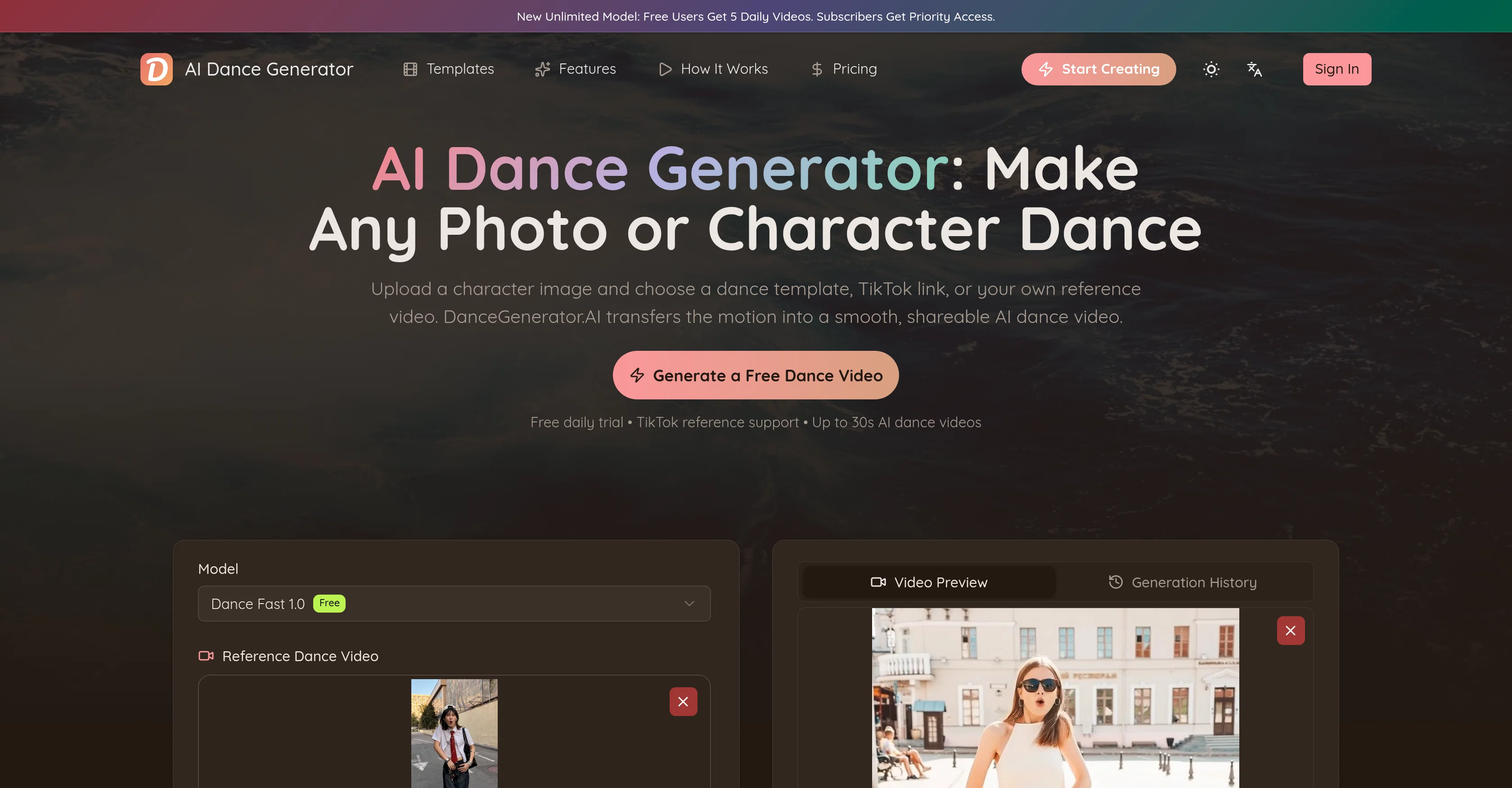 AI Dance Generator.ai screenshot