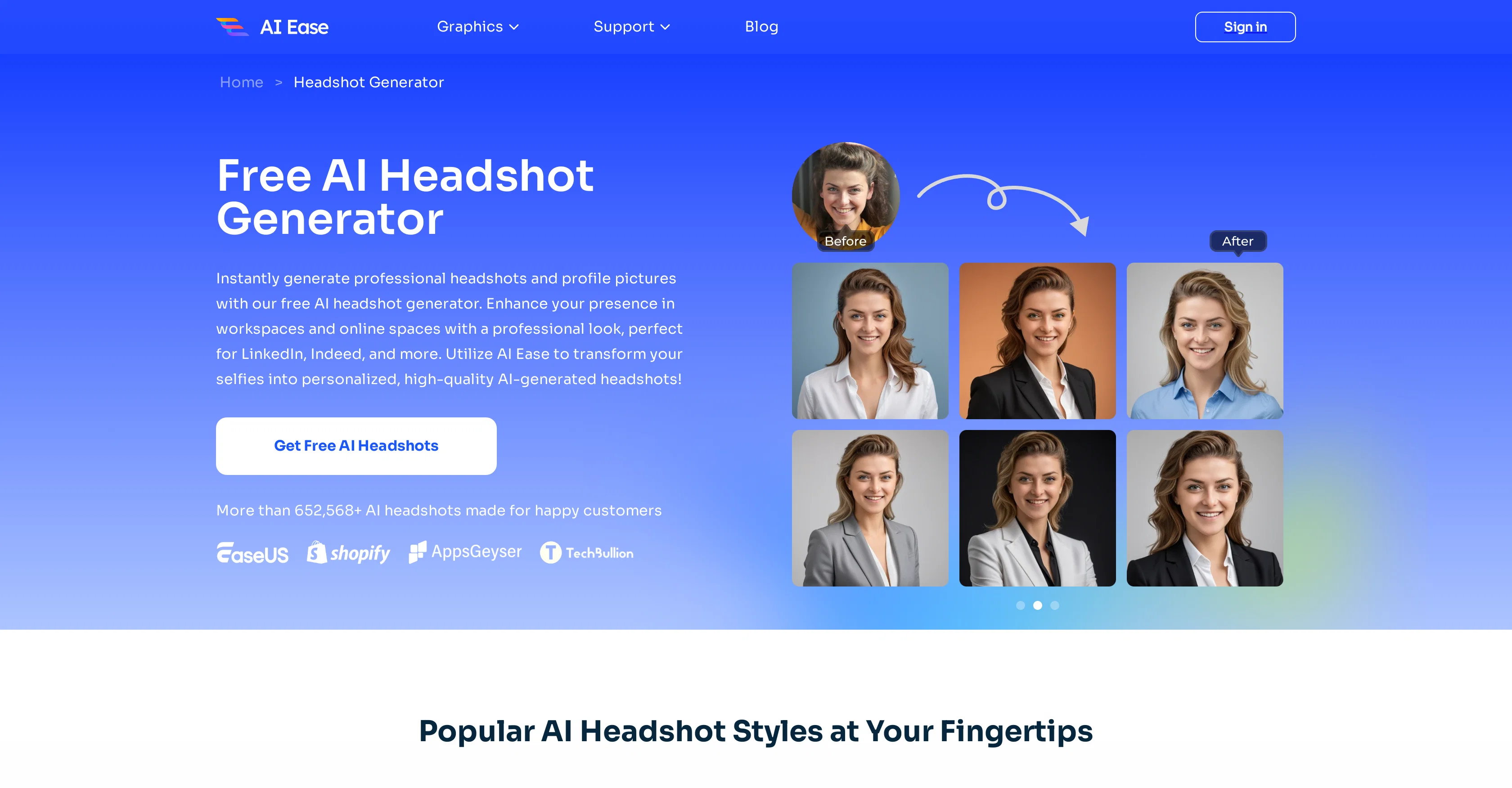 AI Ease: AI Headshot Generator screenshot