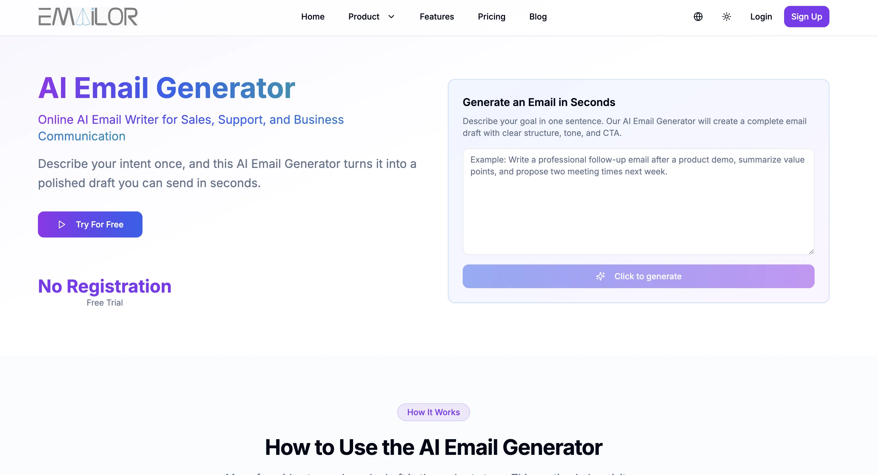 AI Email Generator screenshot