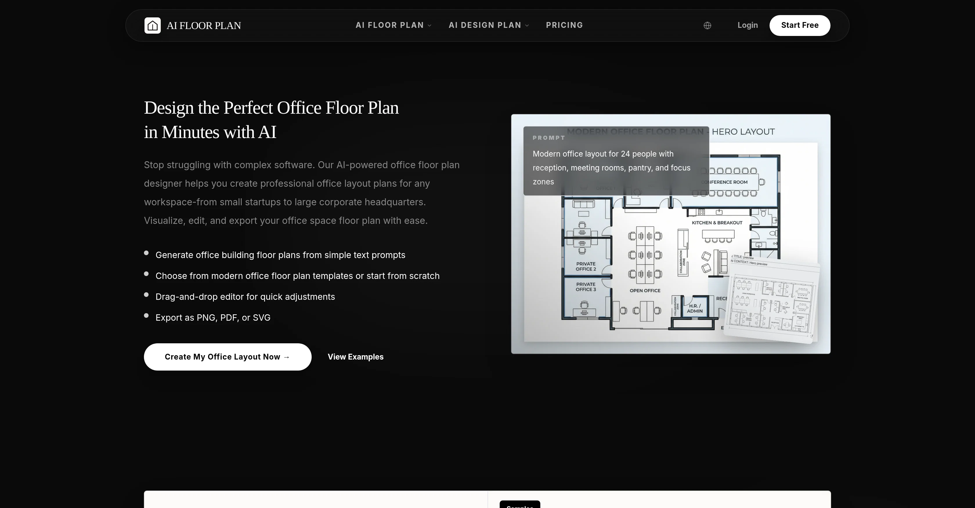 AIAI.com | Office Floor Plan Generator screenshot