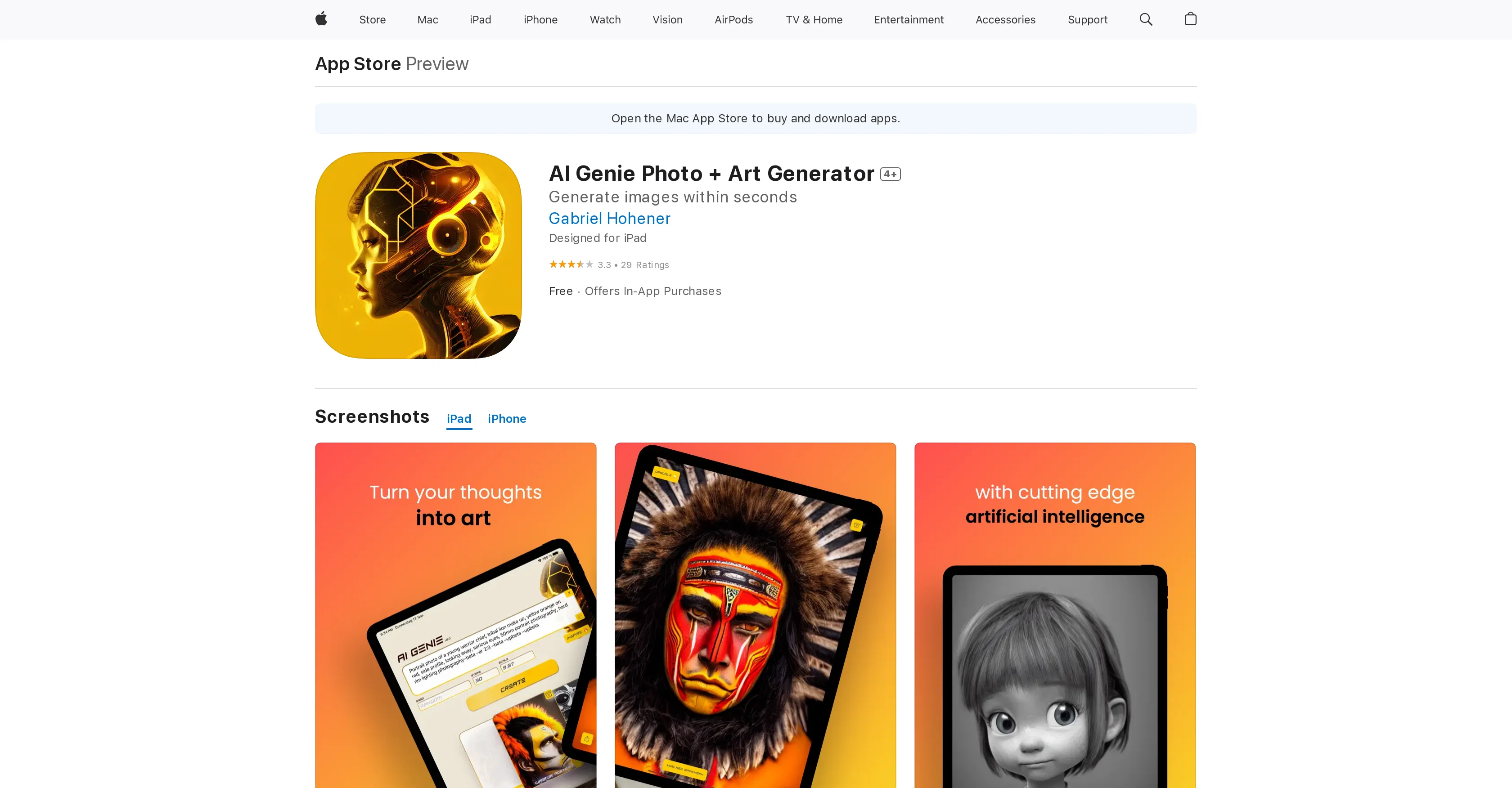 AI Genie Photo + Art Generator screenshot
