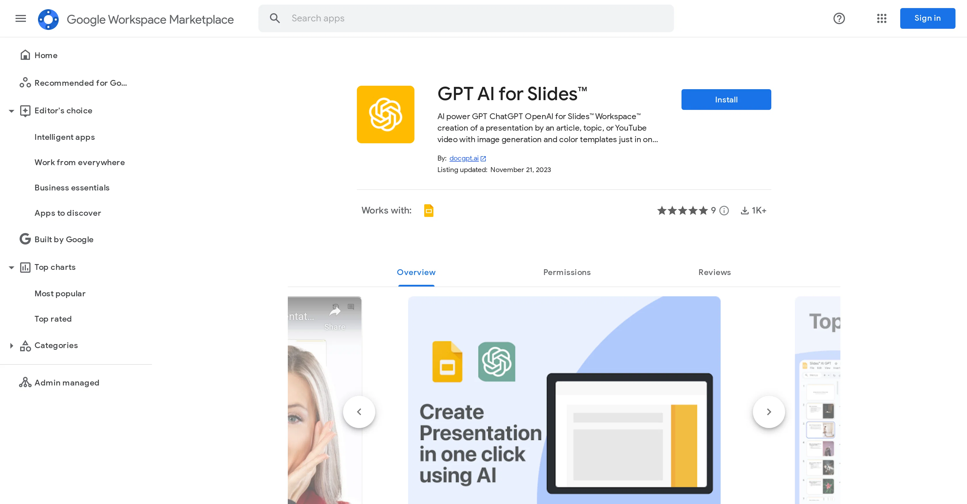 AI GPT for Slides screenshot