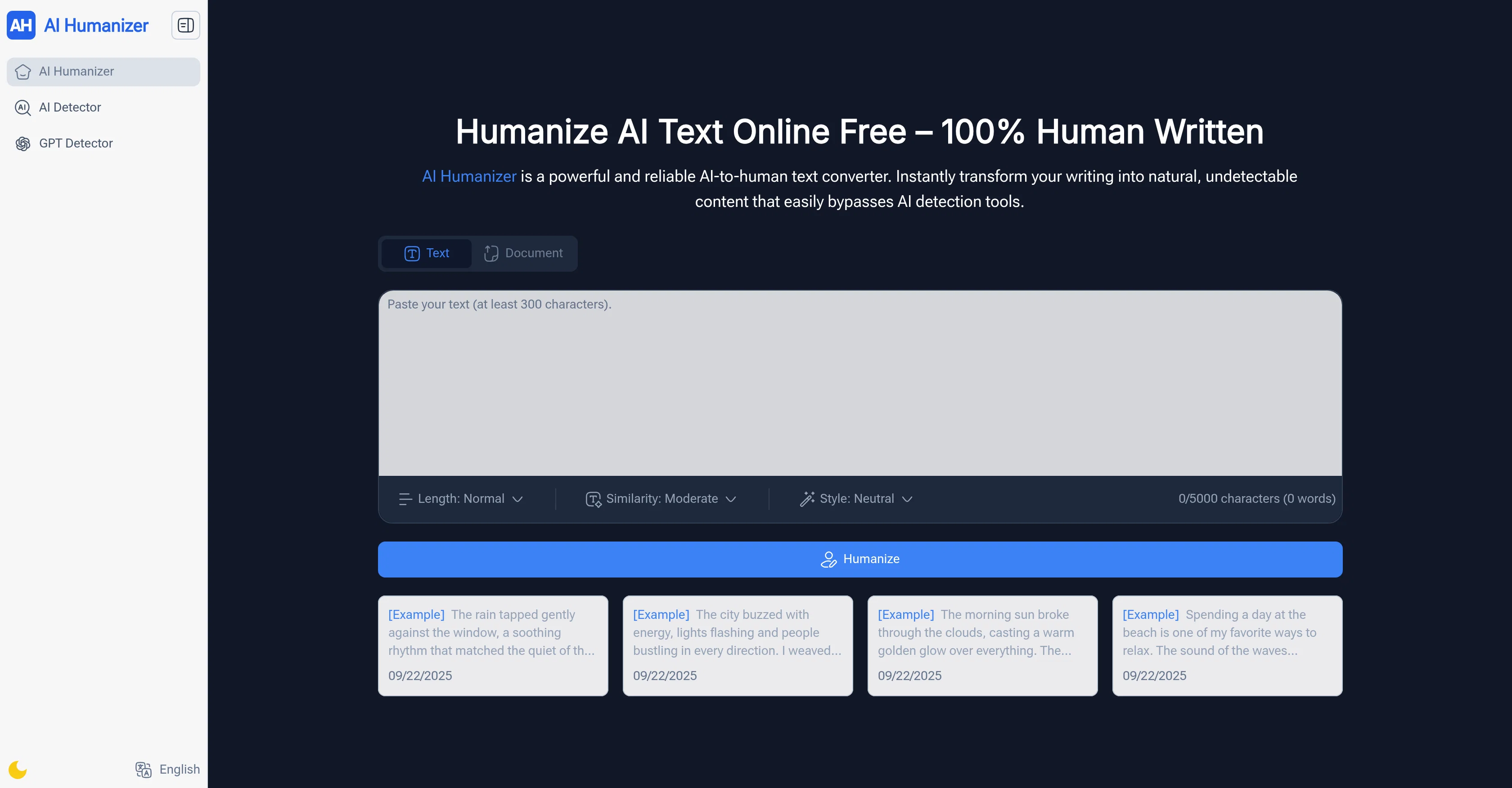 AI Humanizer.work screenshot
