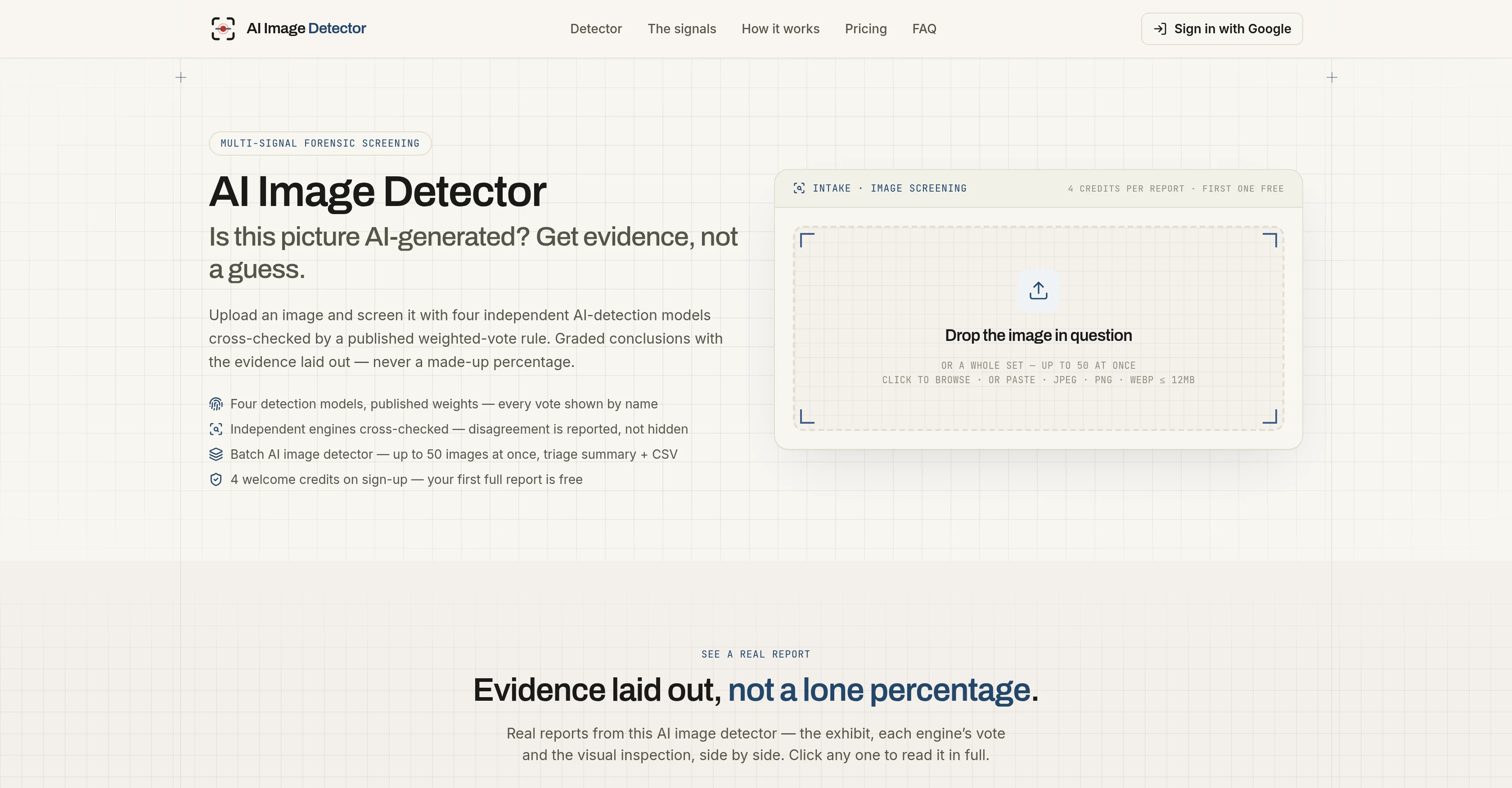 AI Image Detector.info screenshot