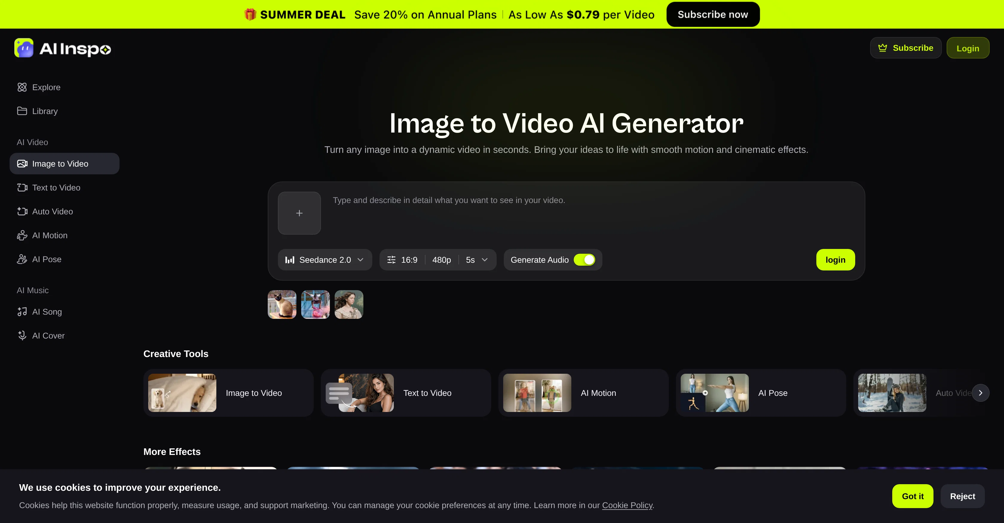 AI Inspo | Image to Video Generator screenshot