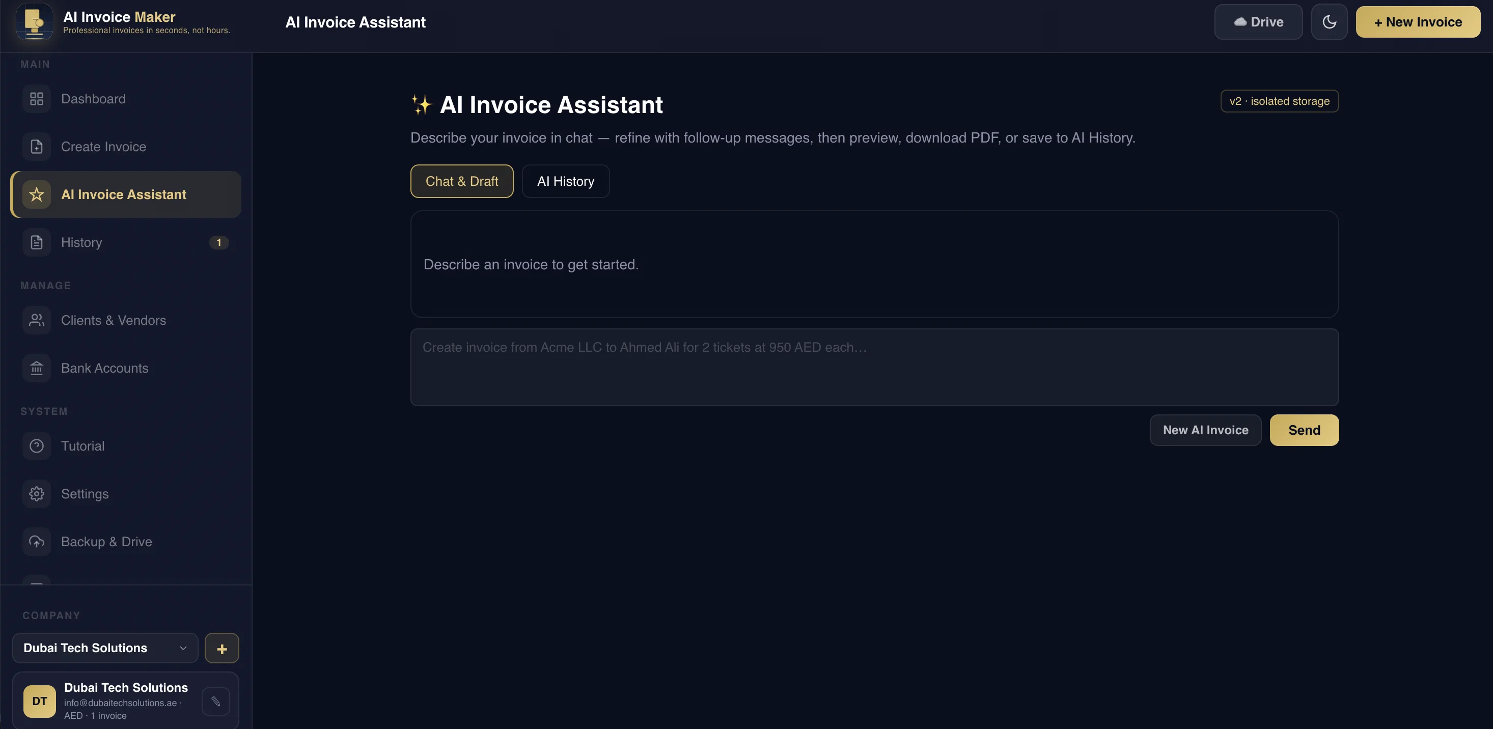 AI Invoice Maker screenshot