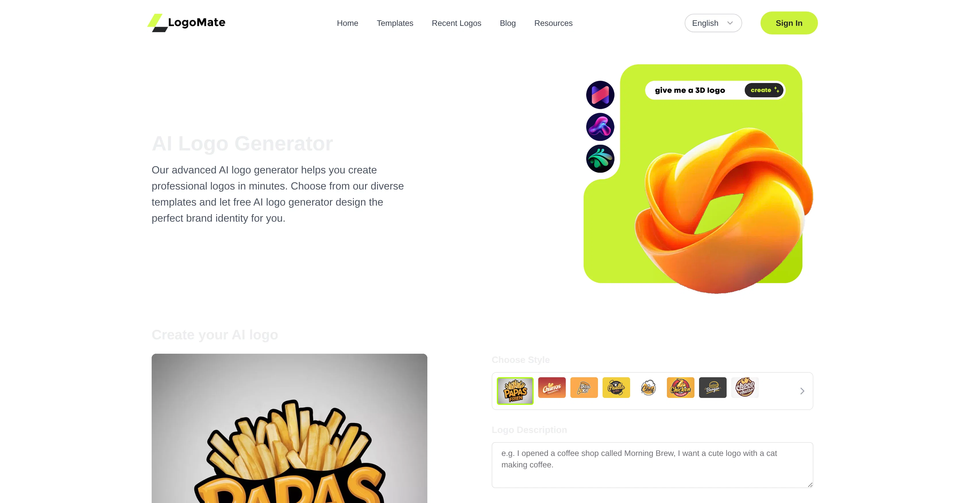AI Logo Generator.sh screenshot