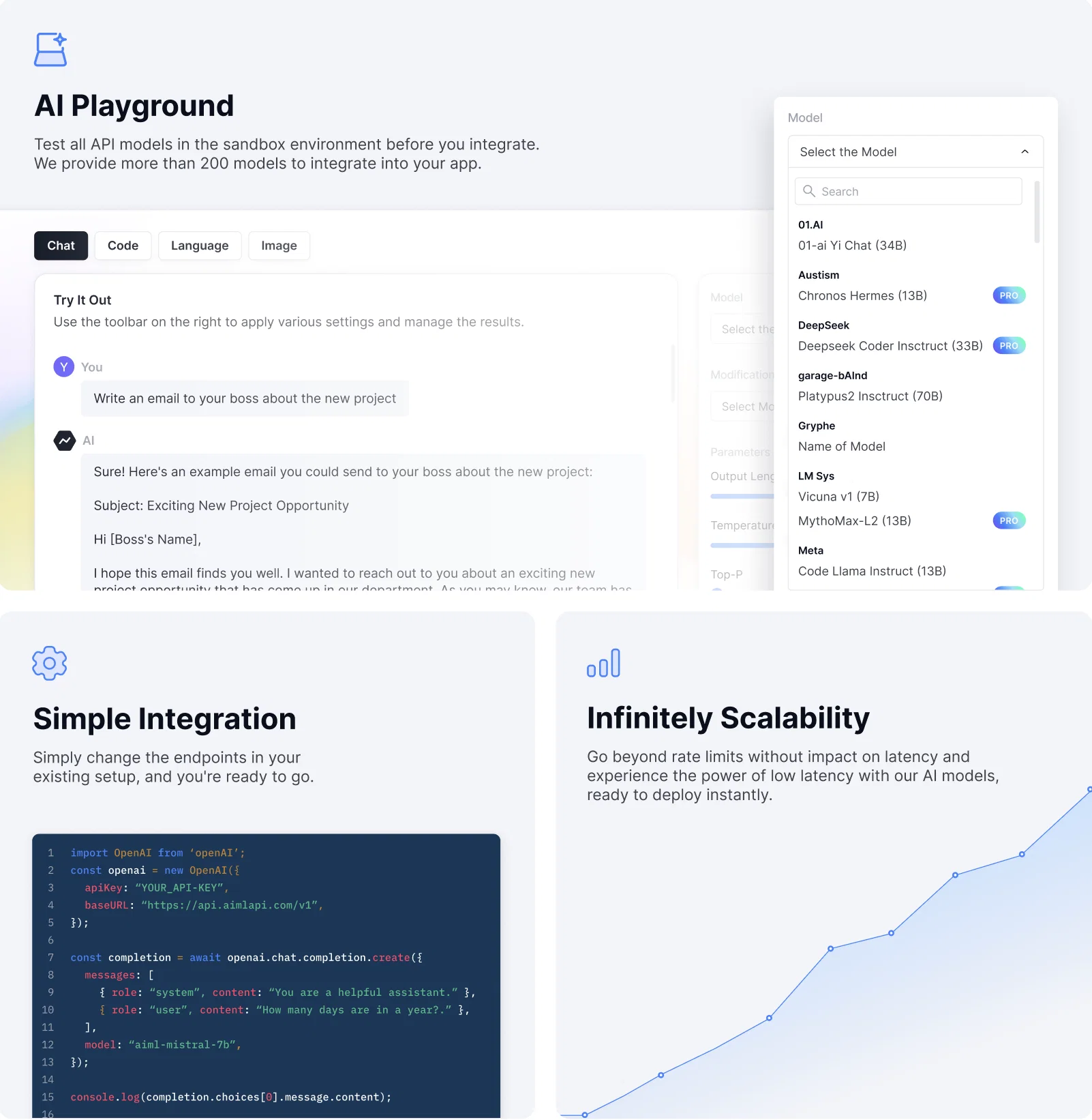 AI/ML API screenshot