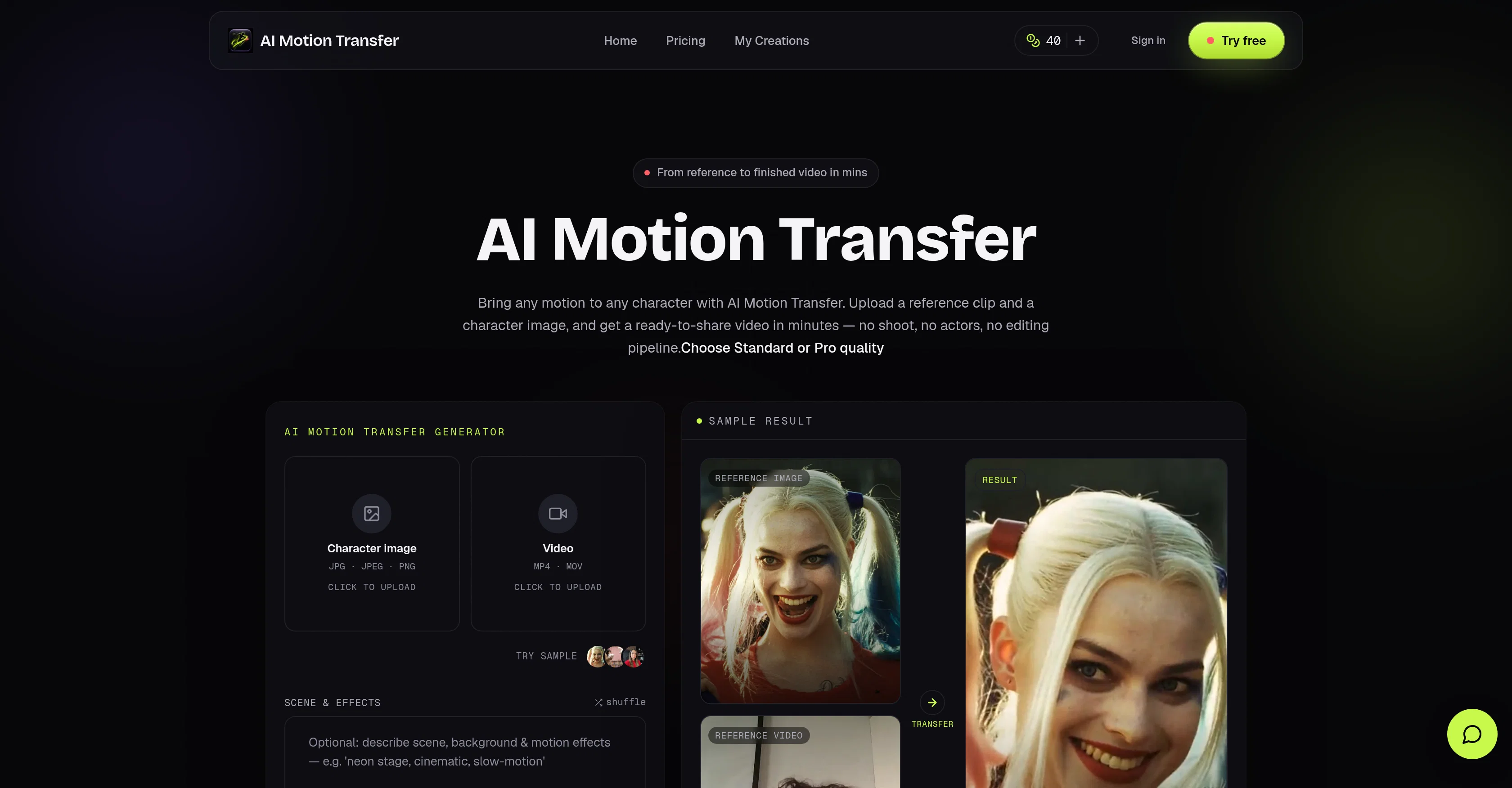 AI Motion Transfer screenshot