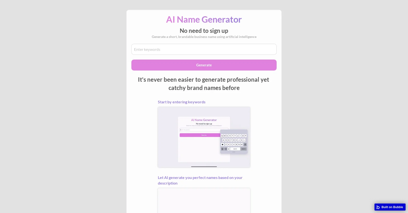 AI Name Generator screenshot