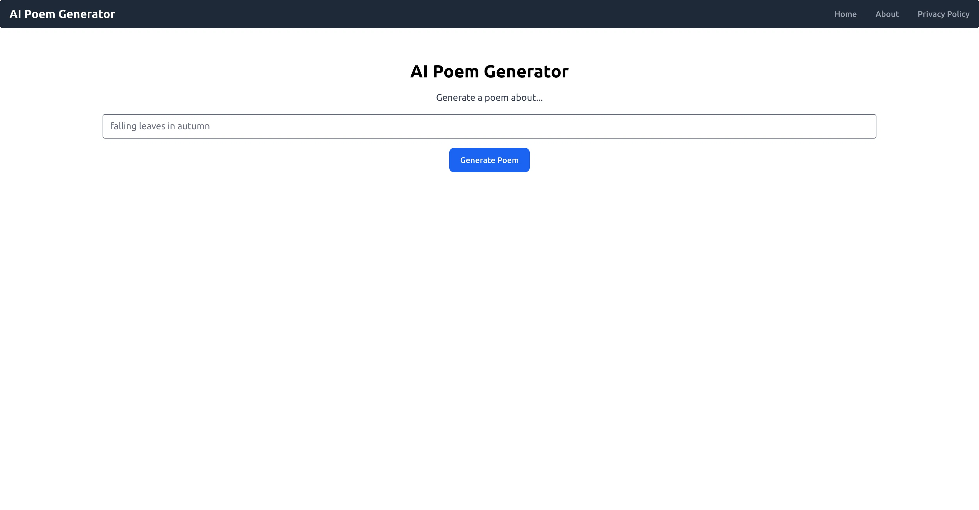 AI Poem Generator screenshot