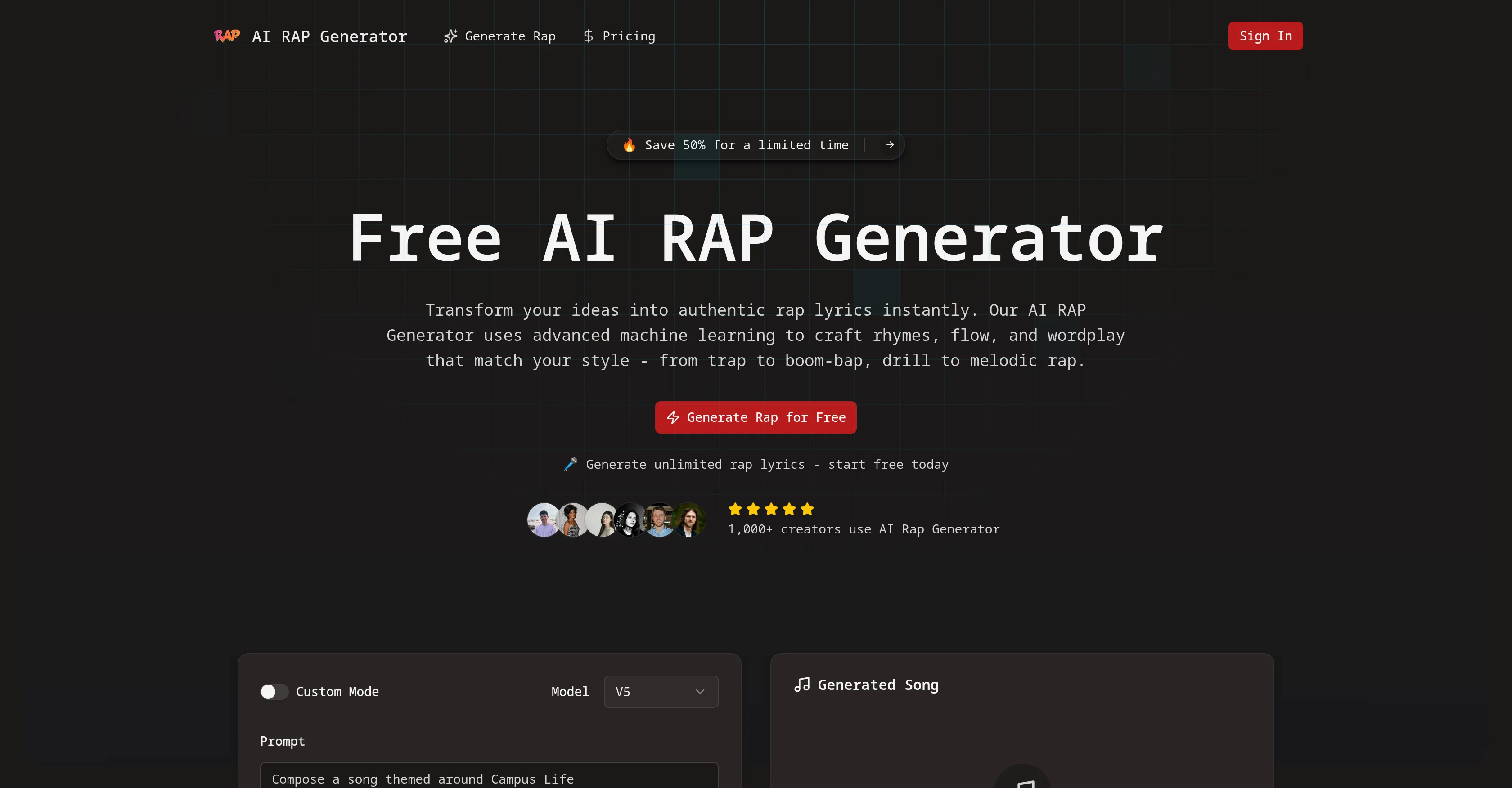 AI Rap Generator screenshot