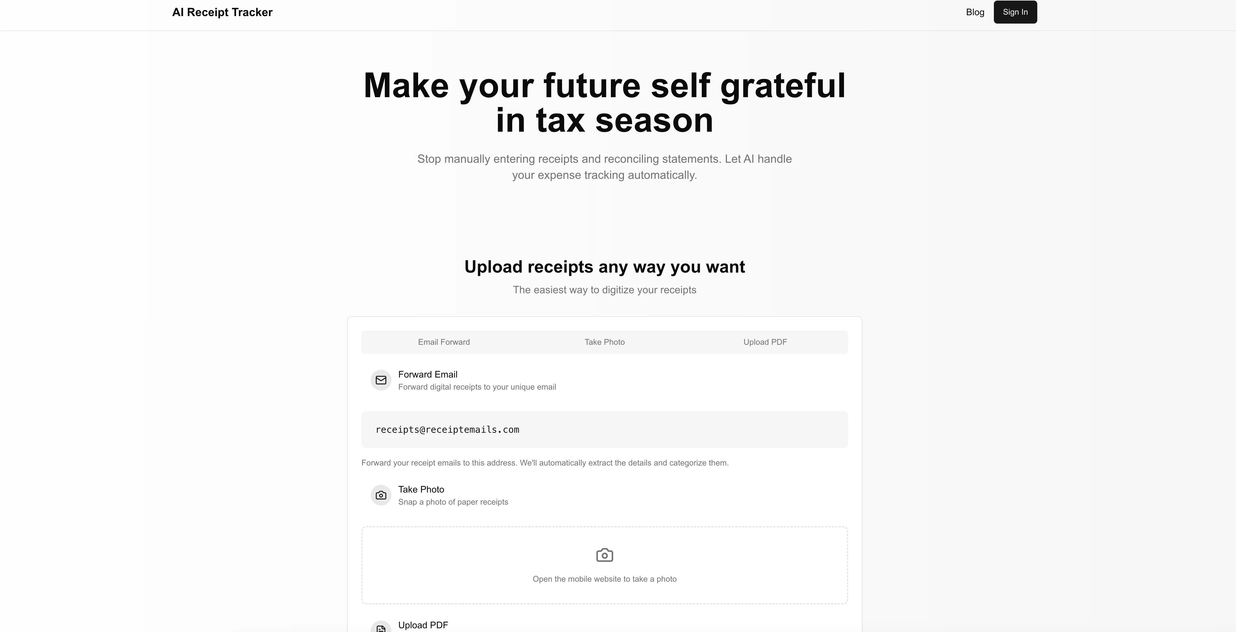 AI Receipt Trackerv1.1.0 screenshot