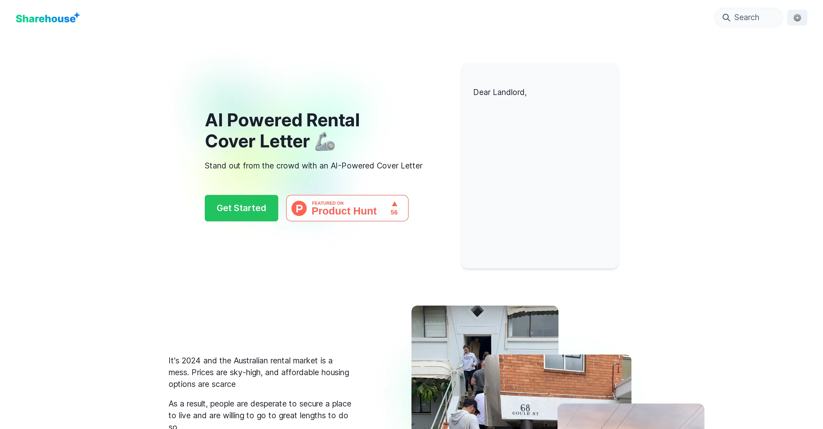 AI Powered Rental Cover Letter screenshot