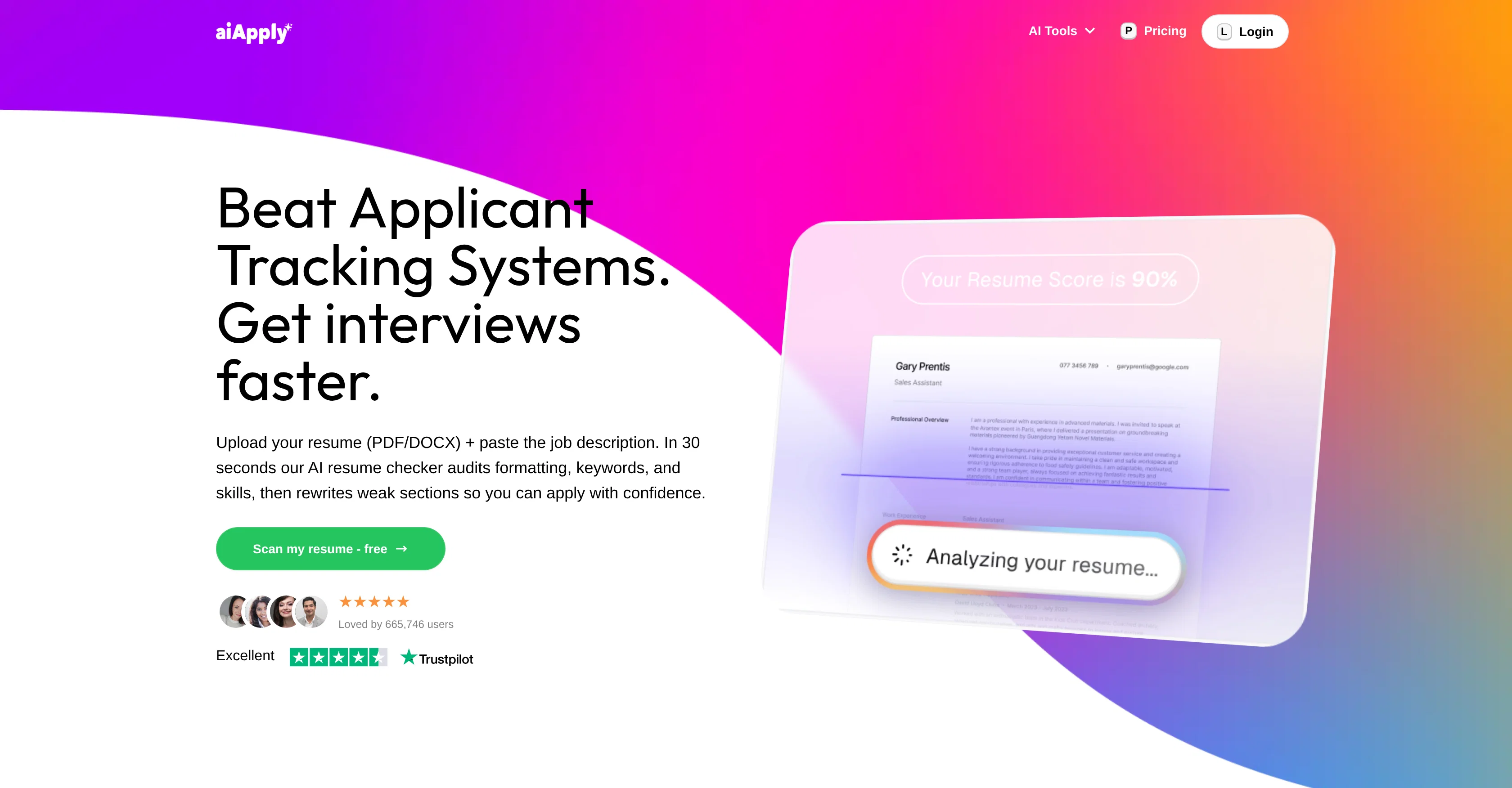 AI Resume Scanner - AIApplyv2.0 screenshot