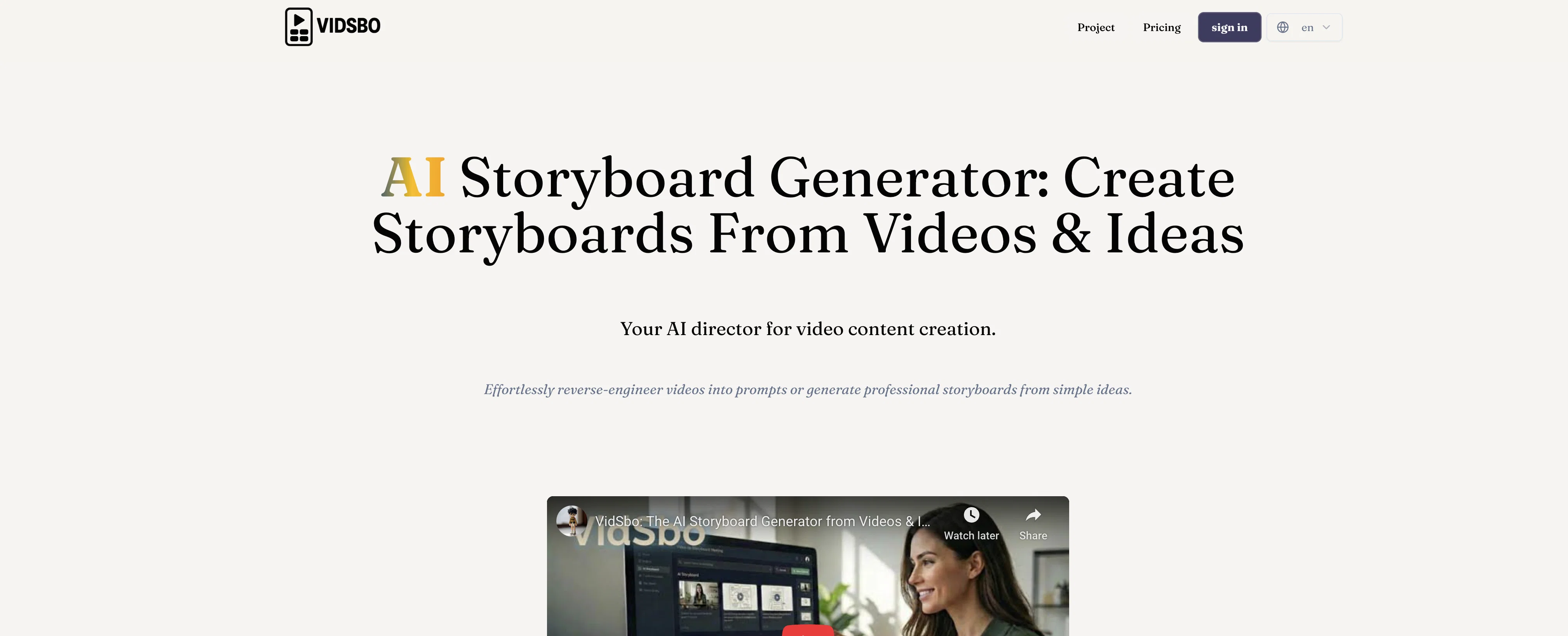 VidSbo - AI Storyboard Generator screenshot