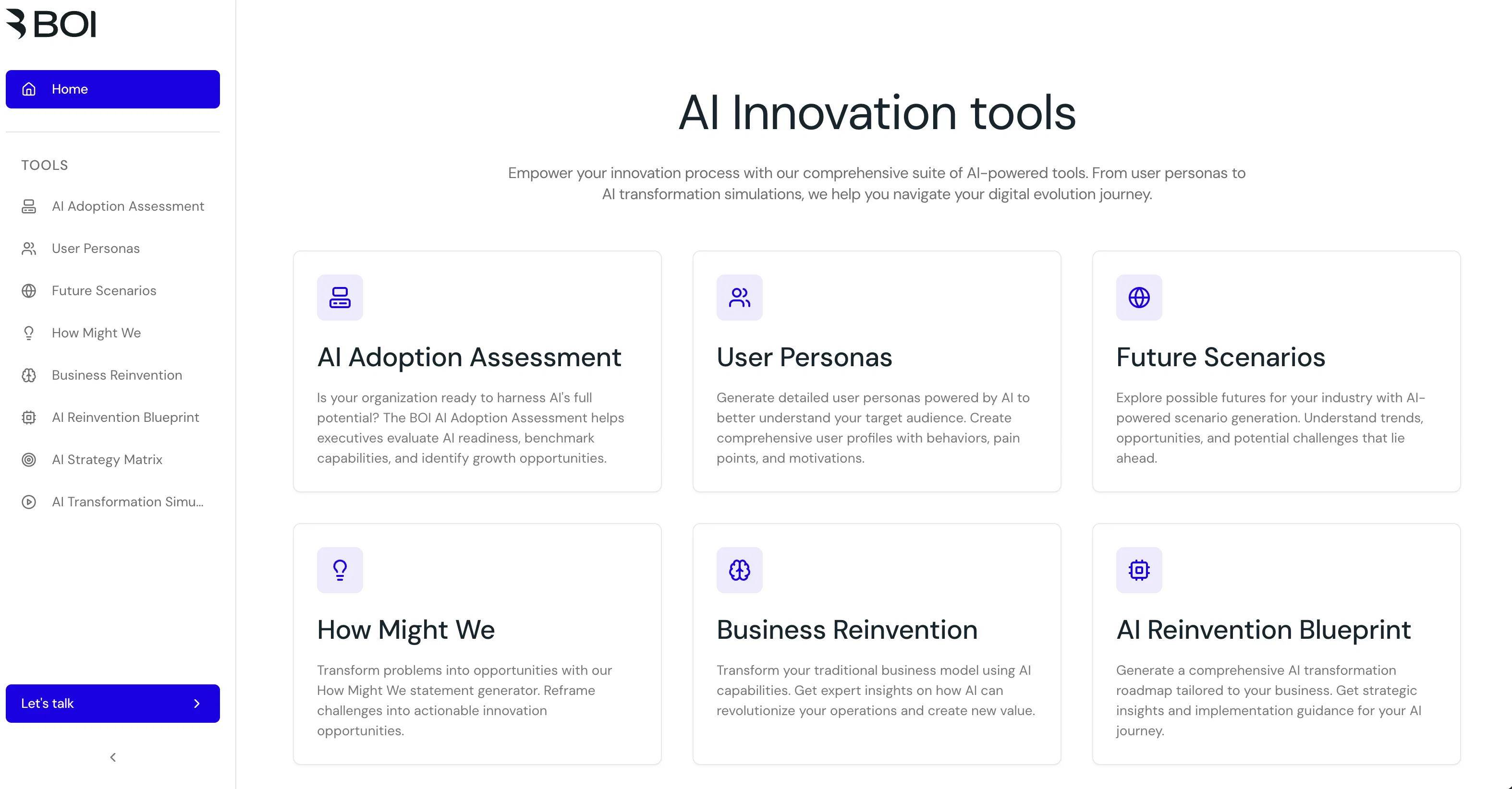 AI Toolbox for innovators screenshot