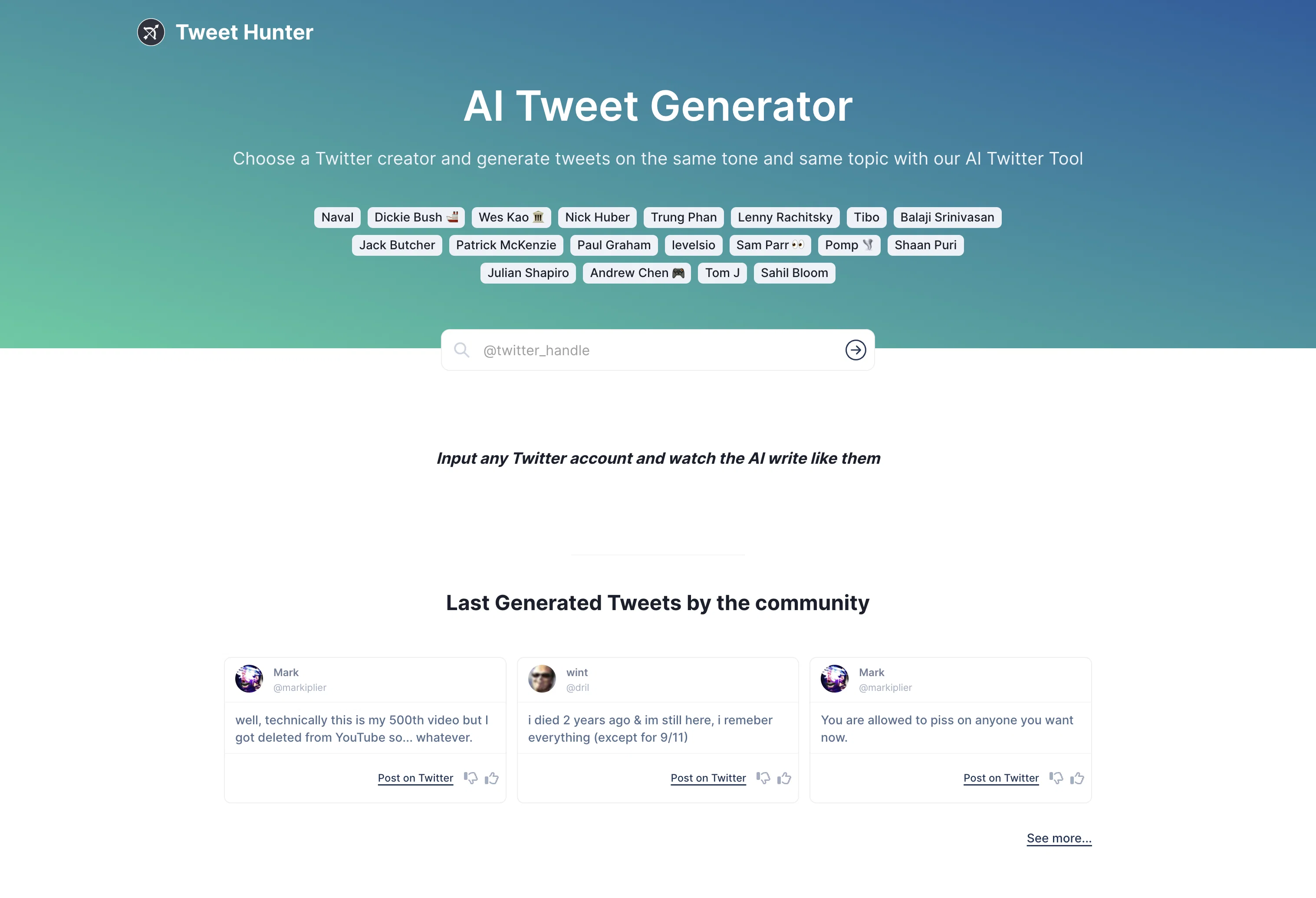 AI Tweet Generator screenshot