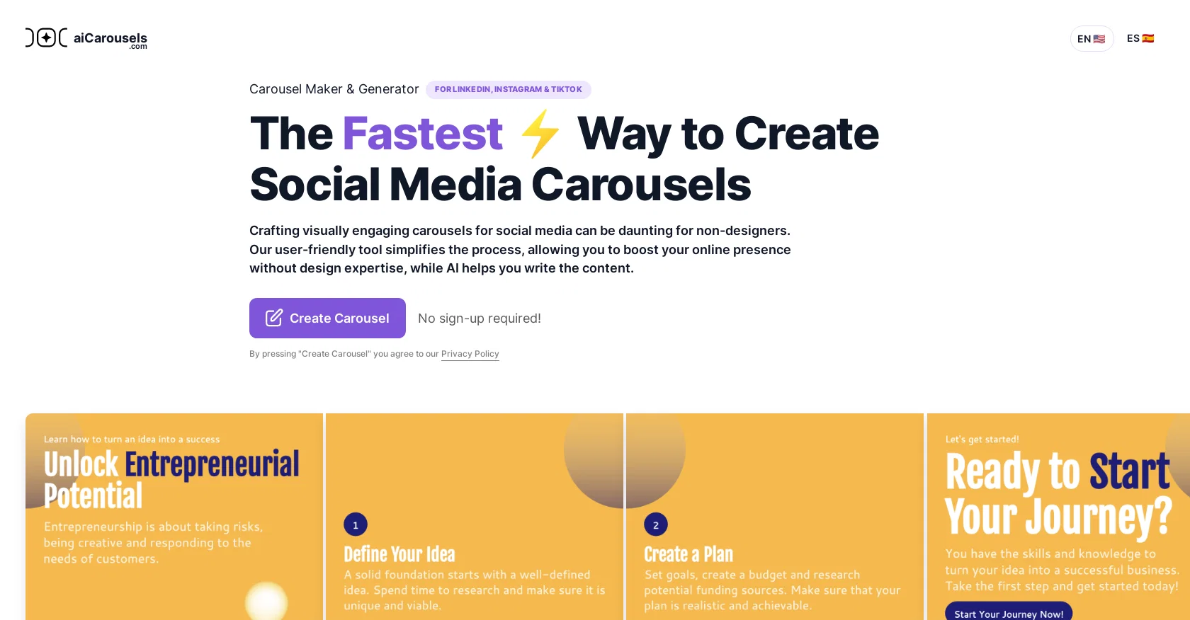 AIcarousels screenshot