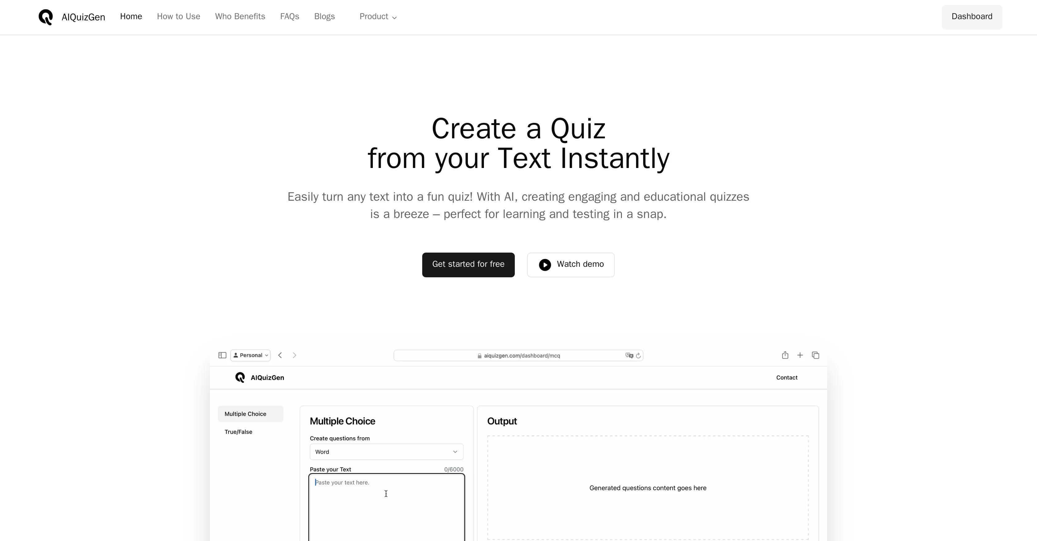 AIQuizGen screenshot