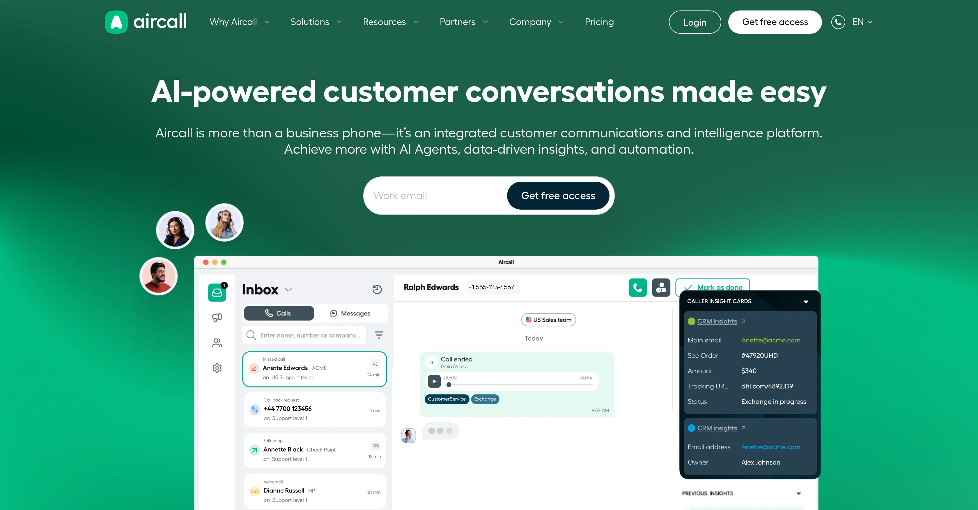 Aircall screenshot
