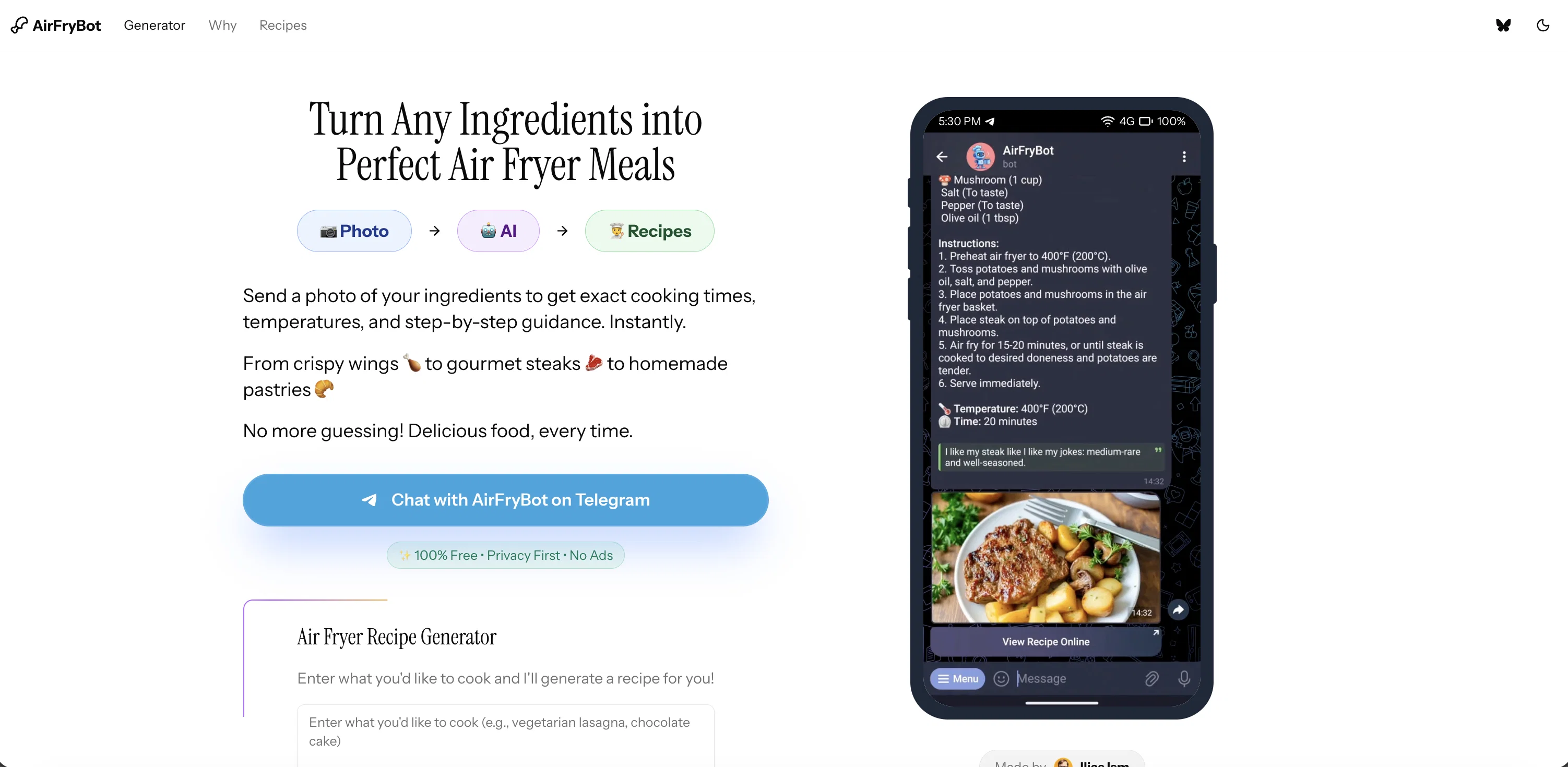 AirFryBot screenshot