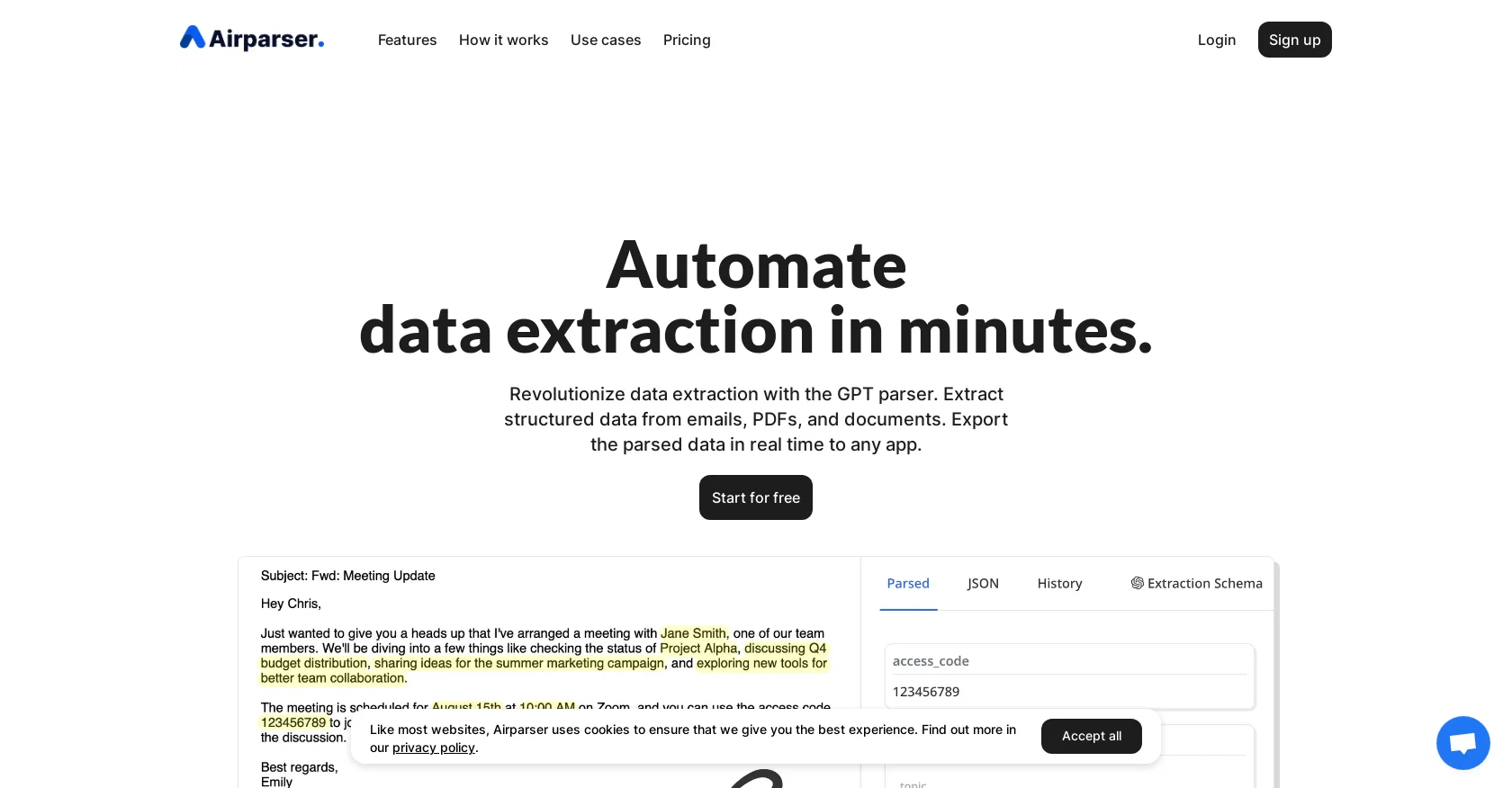 Airparser screenshot