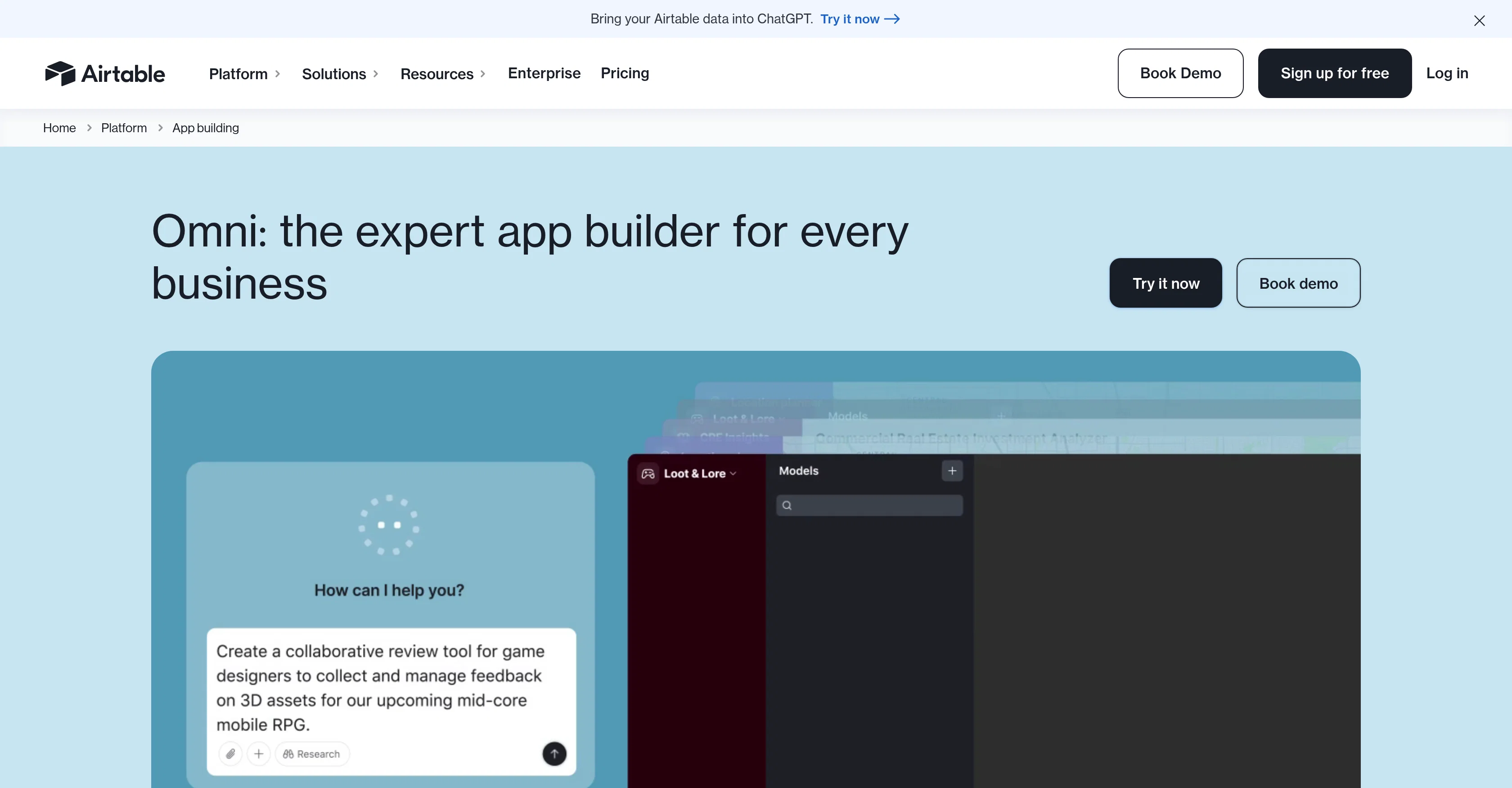 Airtable Omni screenshot