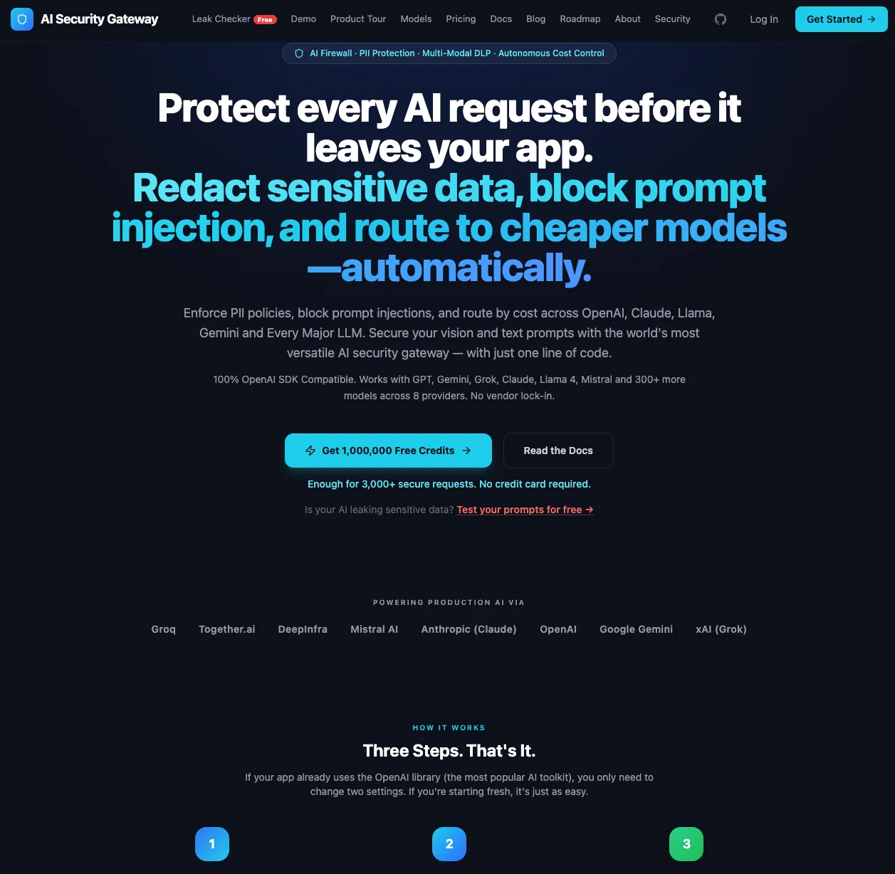 AI Security Gateway screenshot