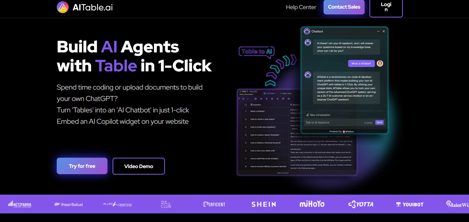 AItable screenshot